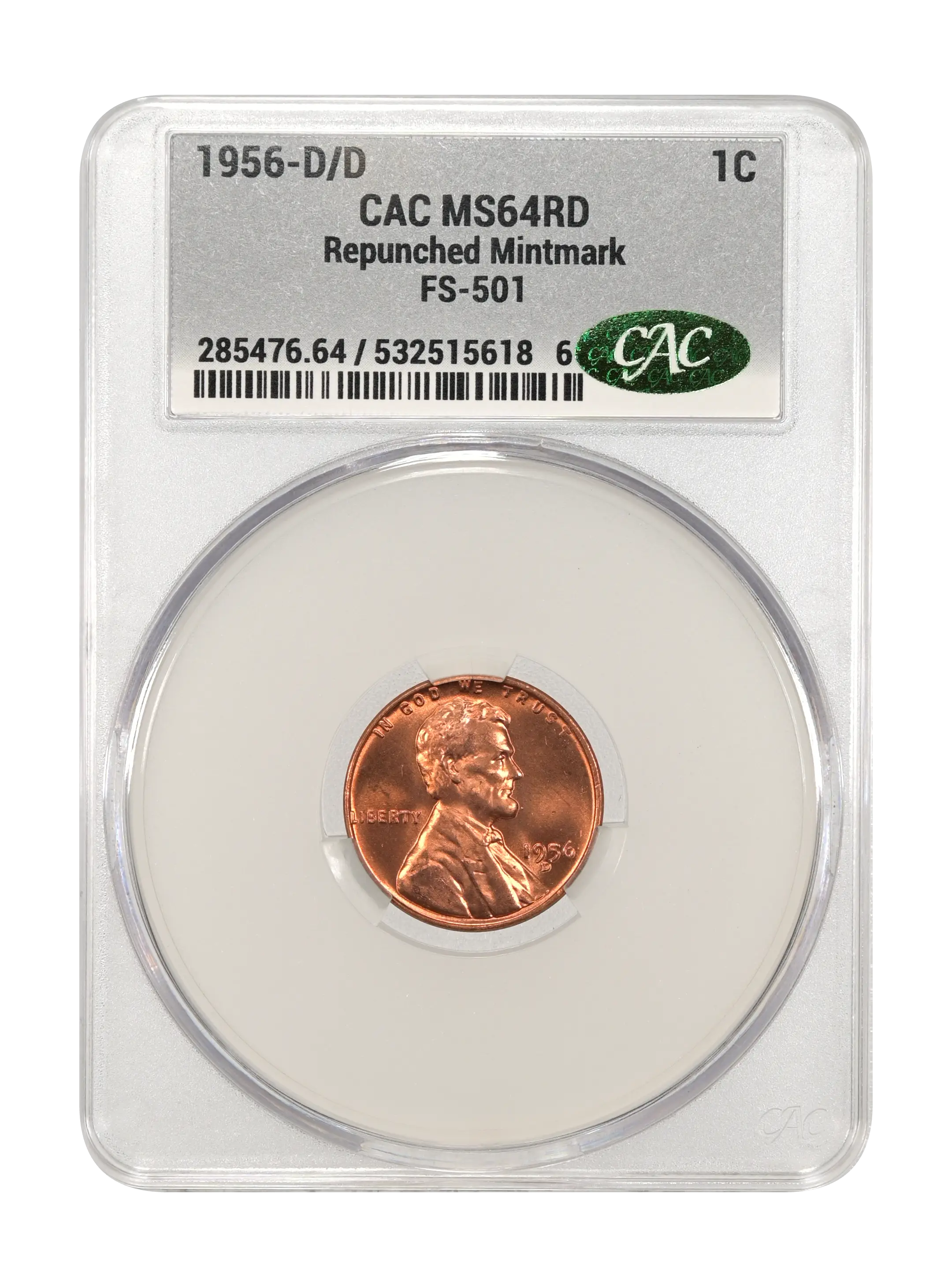 1956-D/D 1c Repunched Mintmark, FS-501 MS RD thumbnail 9
