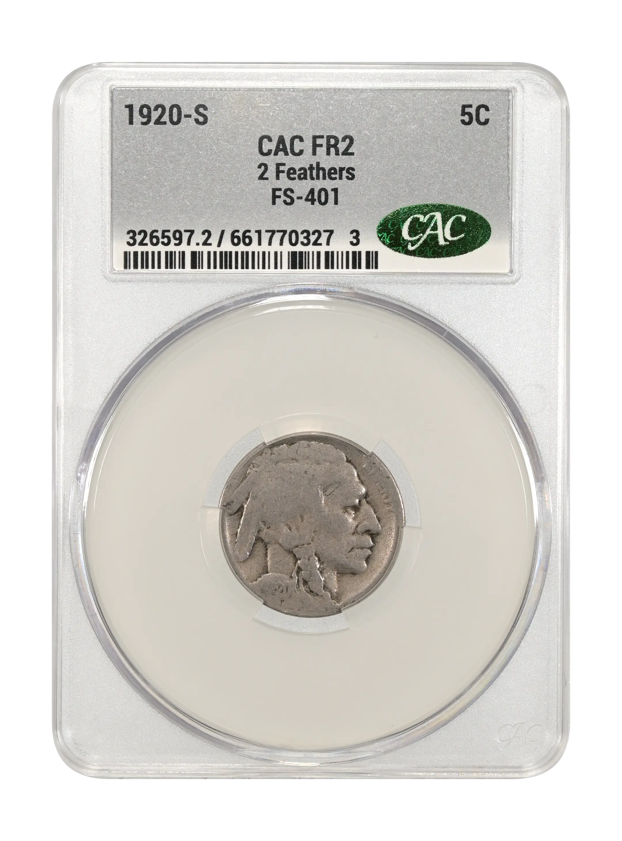 1920-S 5c 2 Feathers, FS-401 MS thumbnail 3