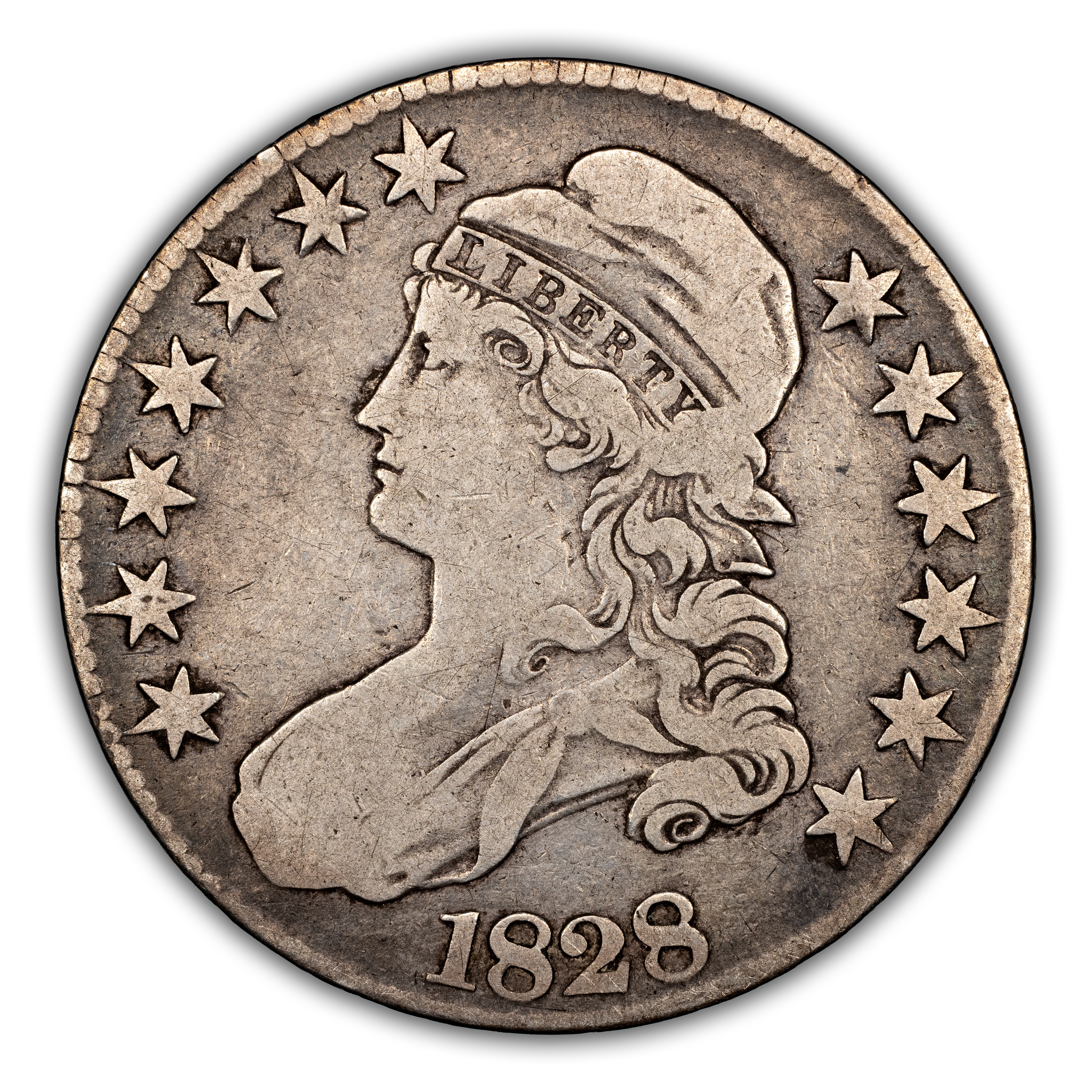 1828 50c Square Base 2, Large 8s MS thumbnail 2