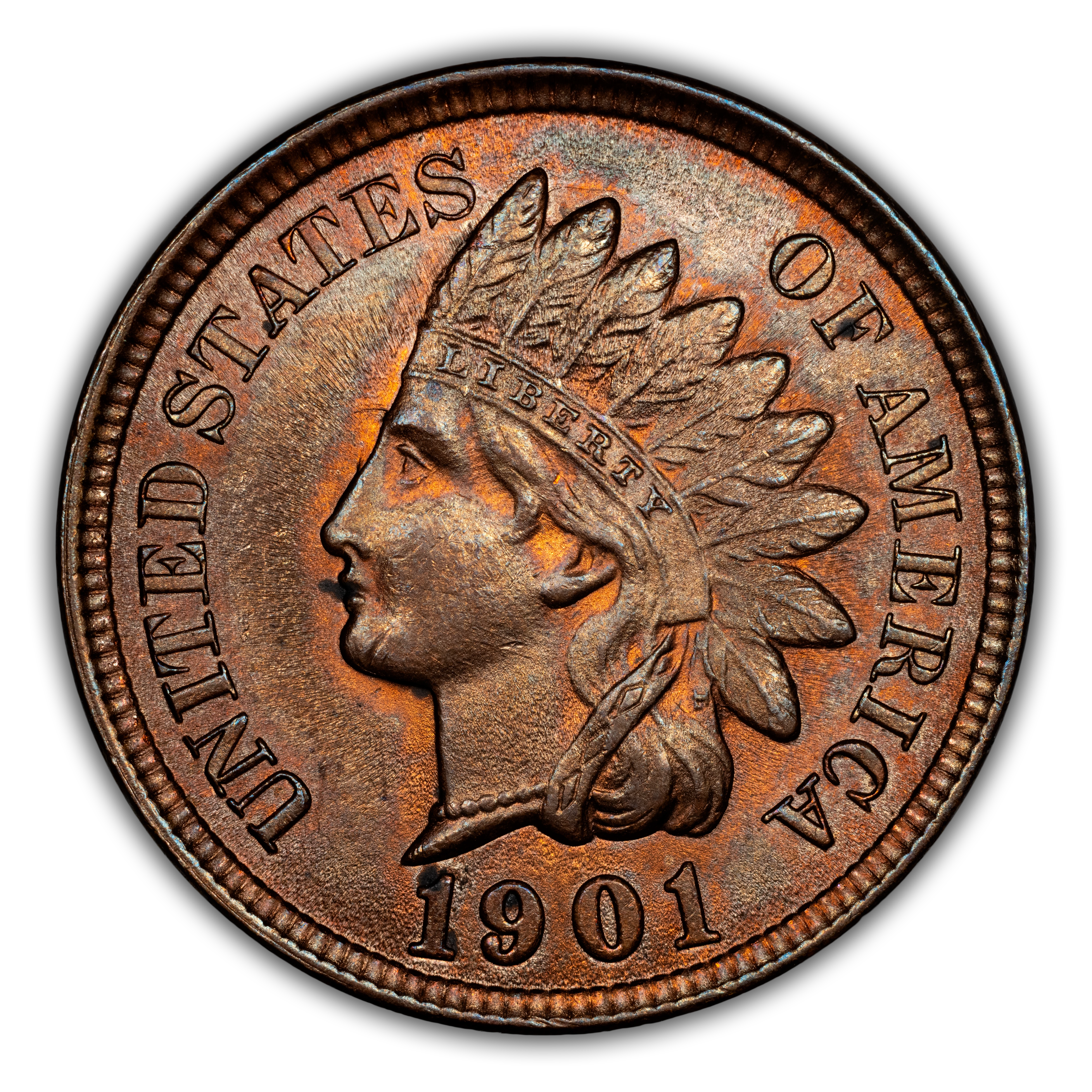 1901 1c Rusted Reverse, S-23 MS RB thumbnail 3