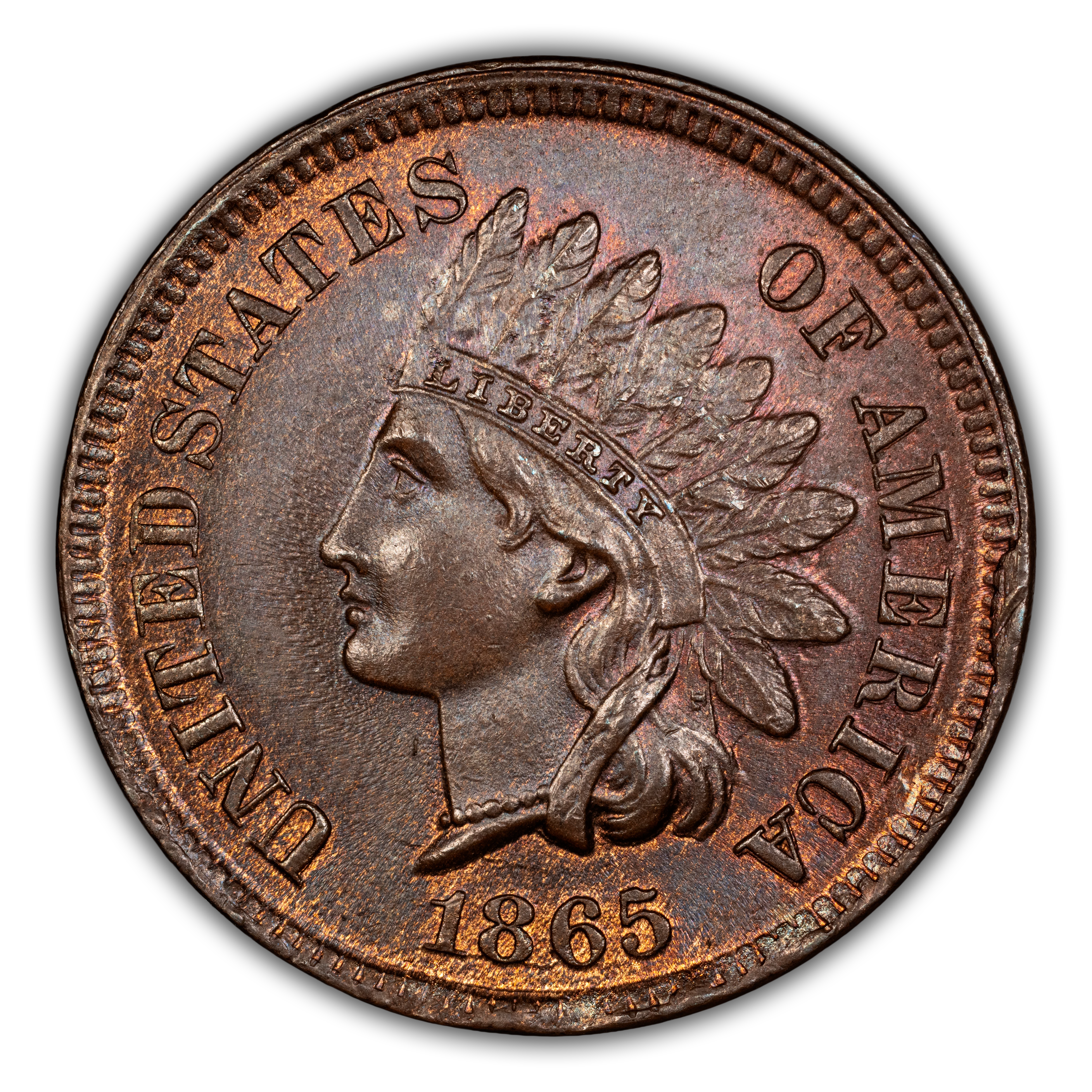 1865 1c Fancy 5 MS BN