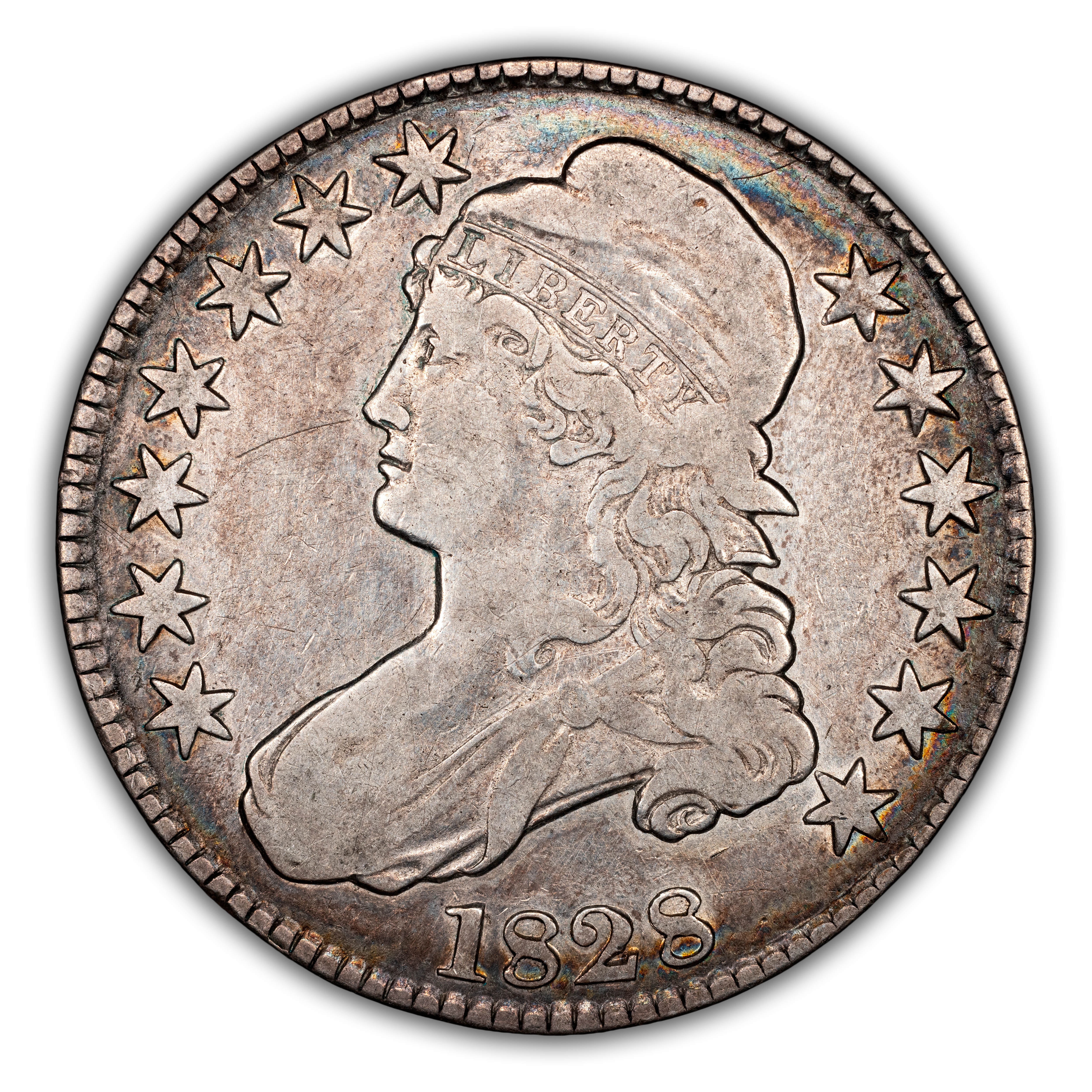 1828 50c Square Base 2, Small 8s, Large Letters, O-110 MS thumbnail 2