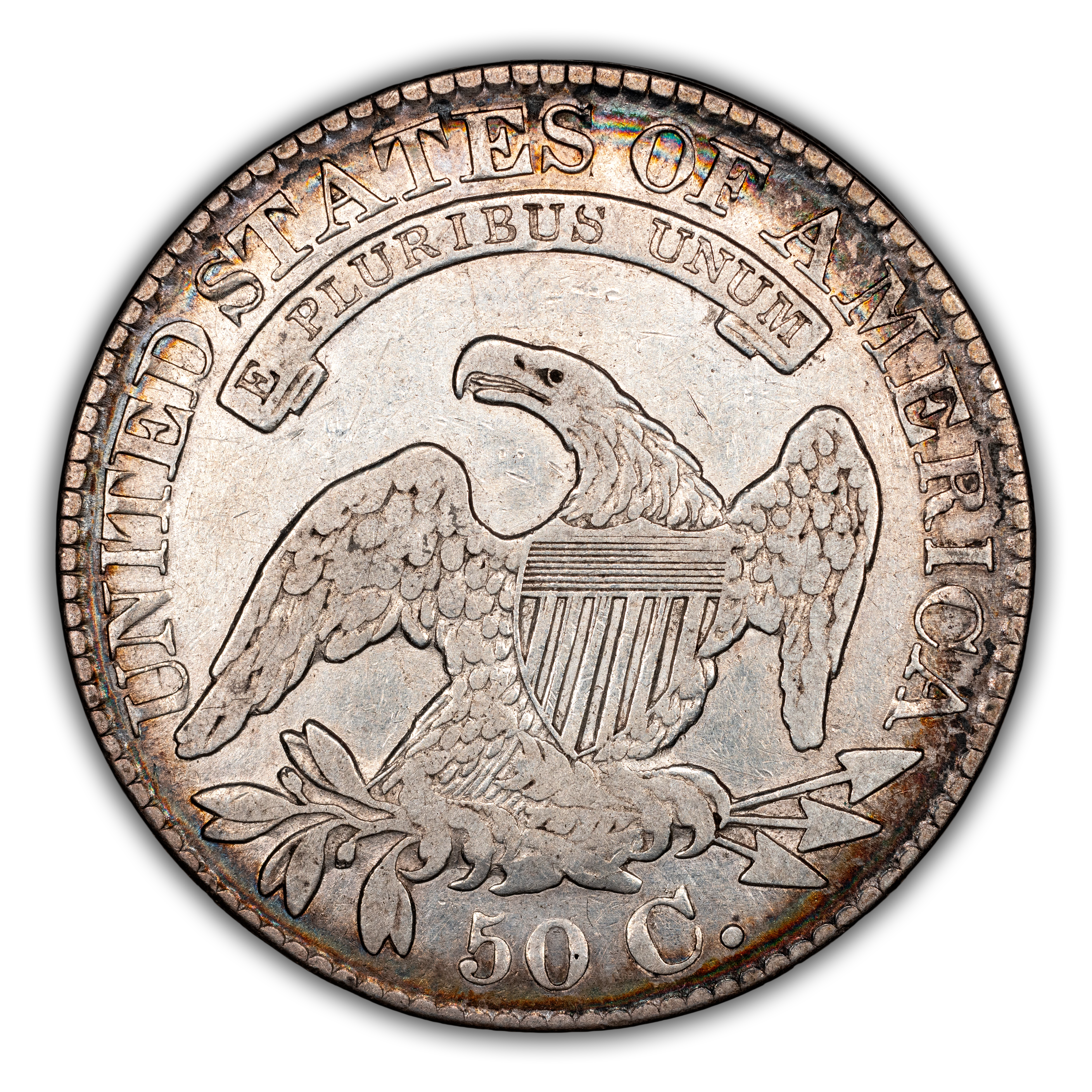 1828 50c Square Base 2, Small 8s, Large Letters, O-110 MS thumbnail 7