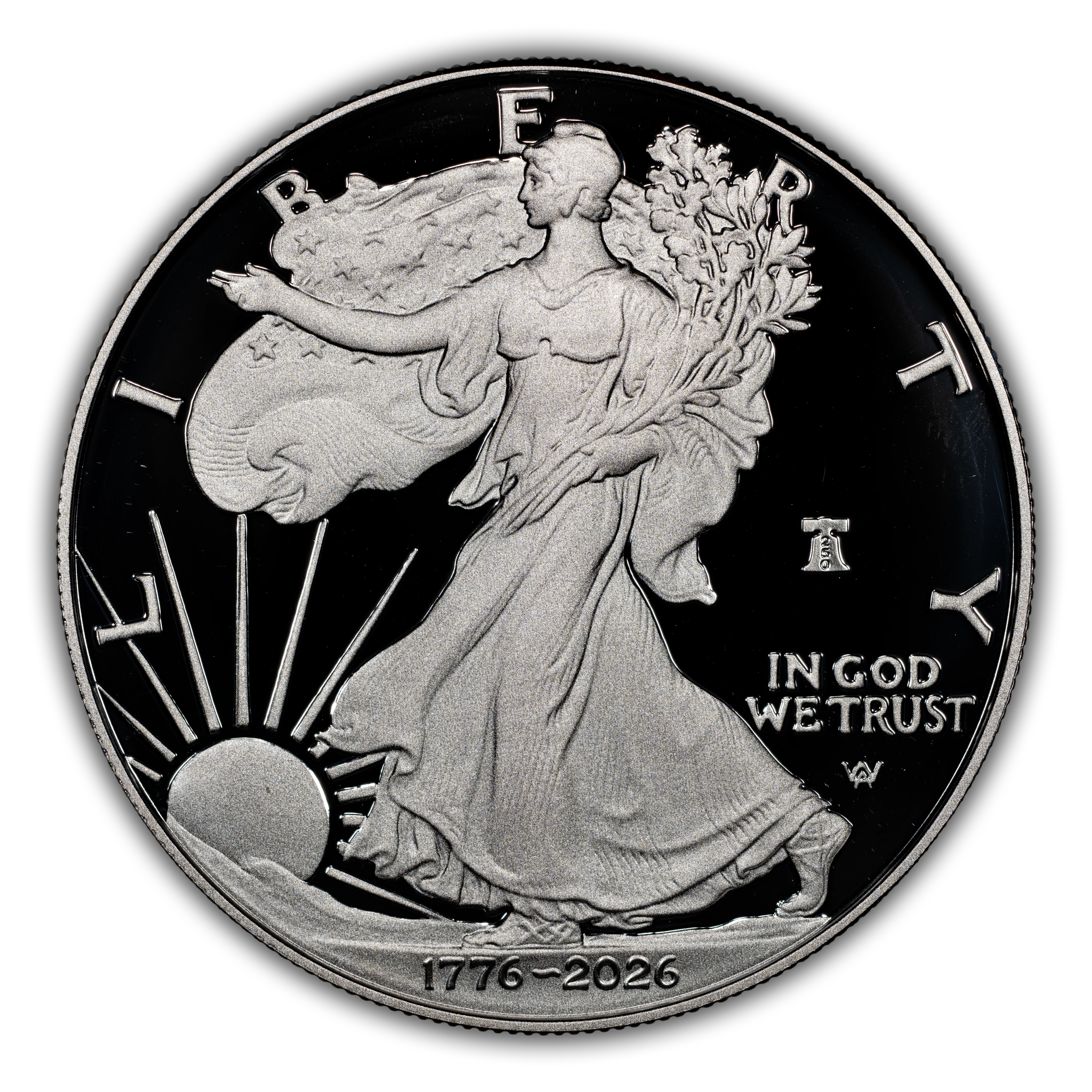 1776~2026-W $1  Silver Eagle, Liberty Bell Privy, 250th Anniversary PR DCAM thumbnail 5
