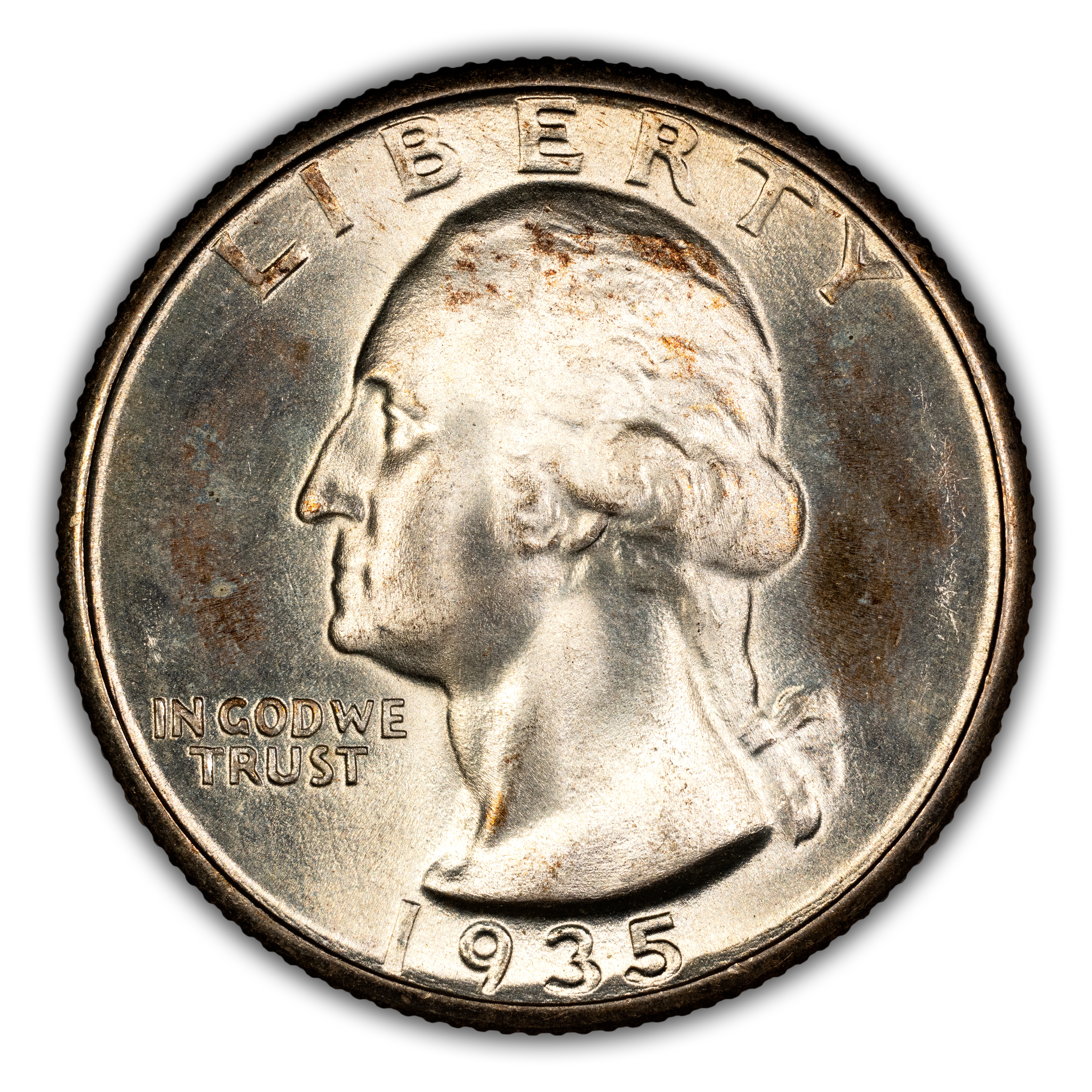 1935 25c Doubled Die Obverse, FS-101 MS thumbnail 2