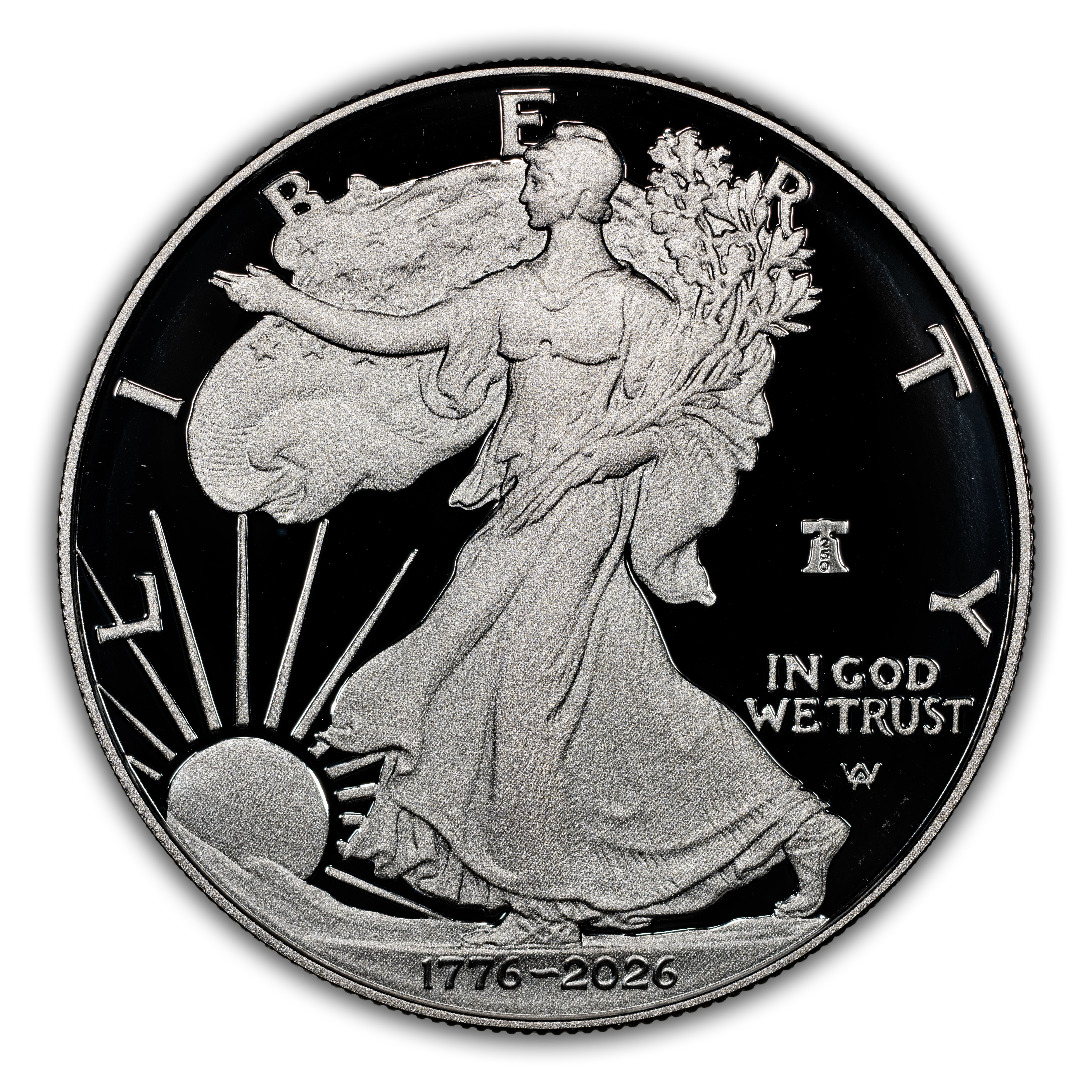 1776~2026-W $1  Silver Eagle, Liberty Bell Privy, 250th Anniversary PR DCAM thumbnail 6
