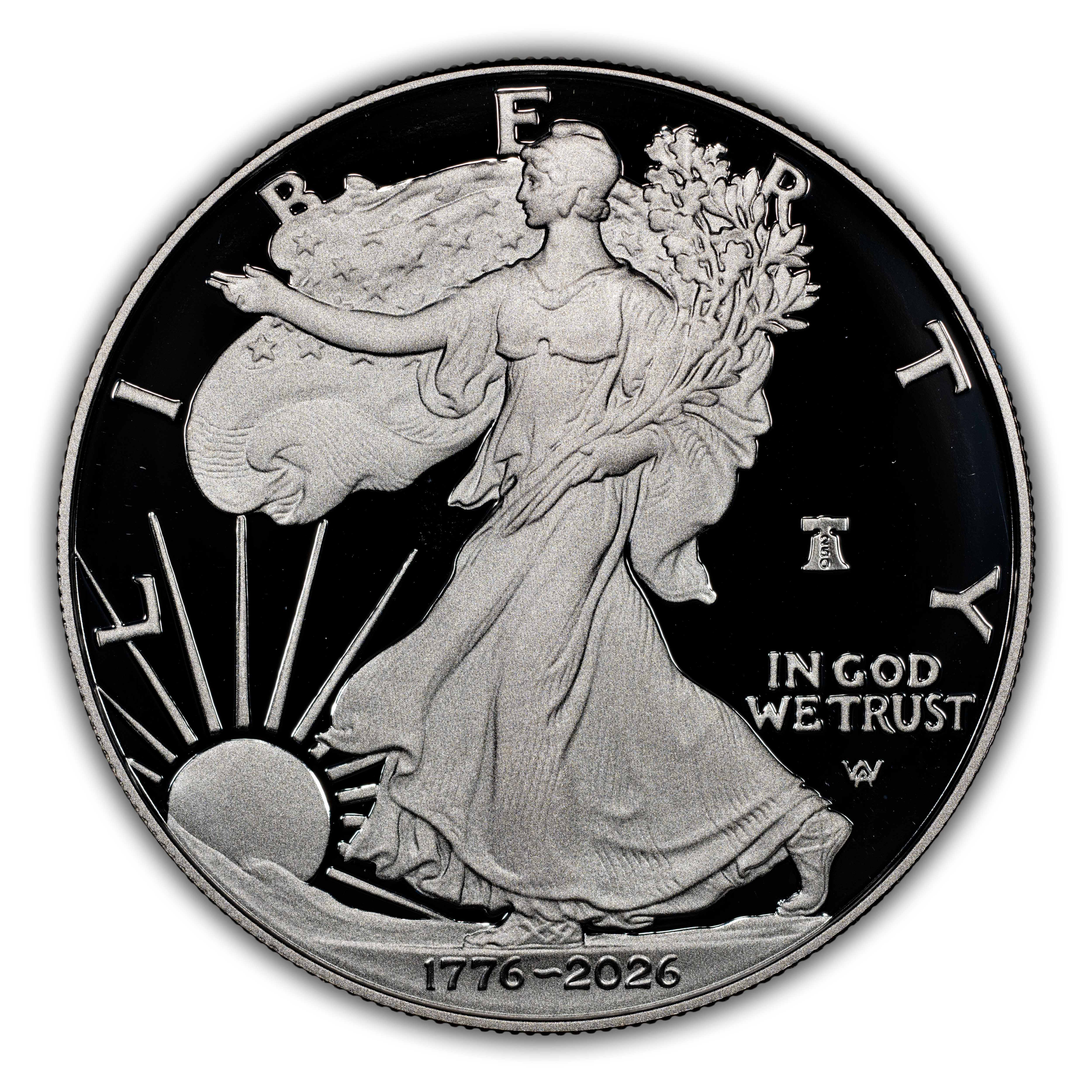 1776~2026-W $1  Silver Eagle, Liberty Bell Privy, 250th Anniversary PR DCAM thumbnail 7