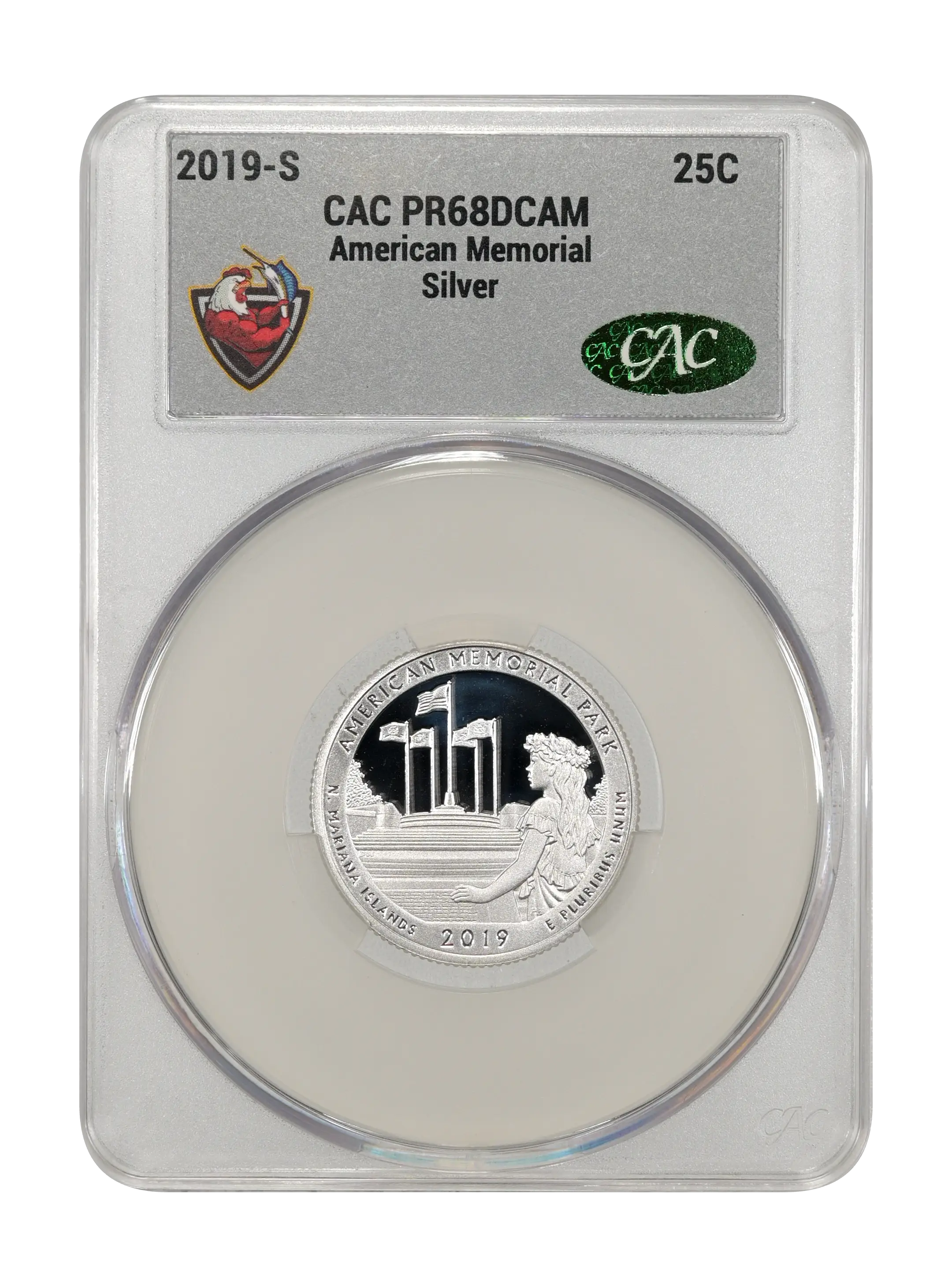 2019-S 25c American Memorial, Silver PR DCAM thumbnail 3