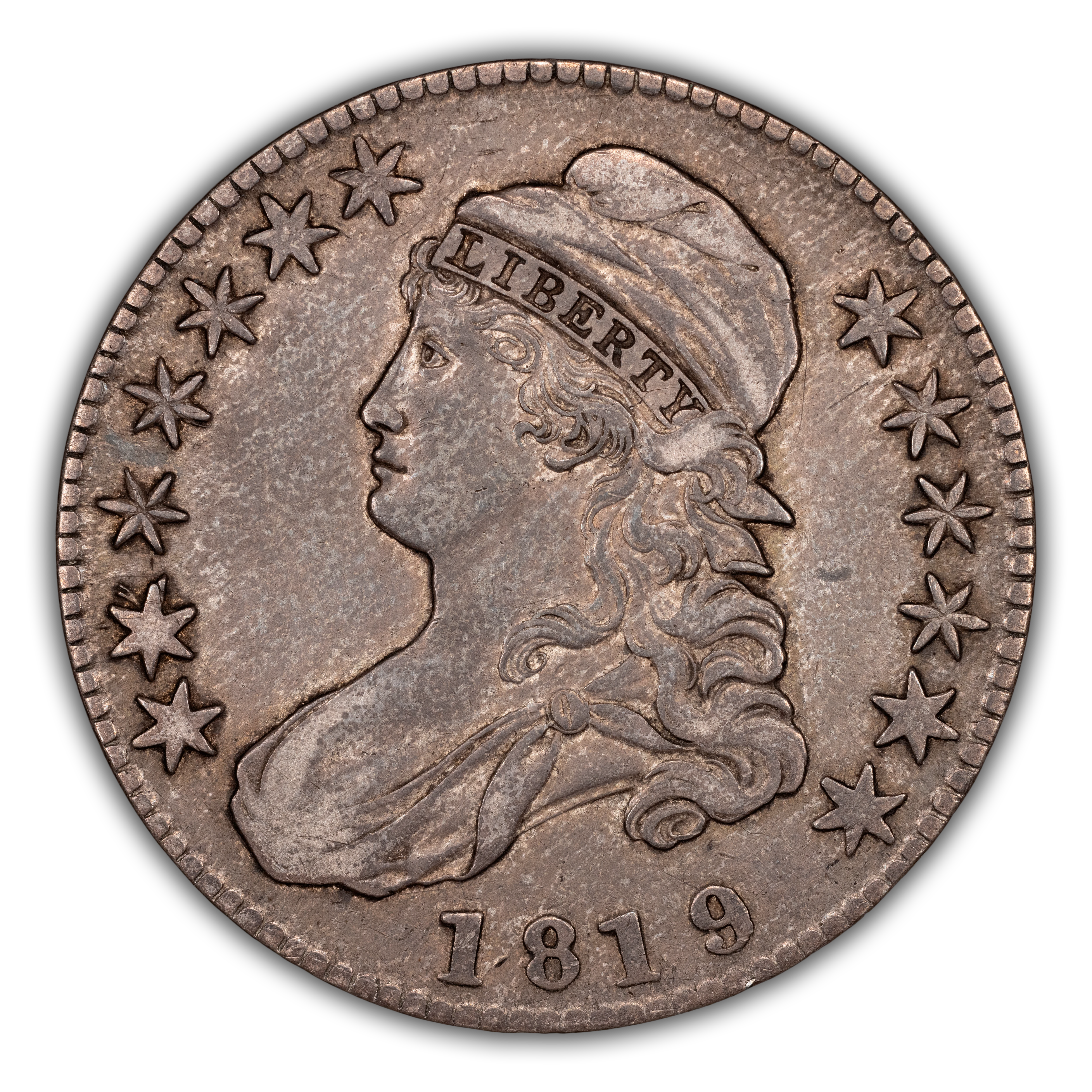 1819/8 50c Large 9, Flat Top 1s, O-104 MS thumbnail 2