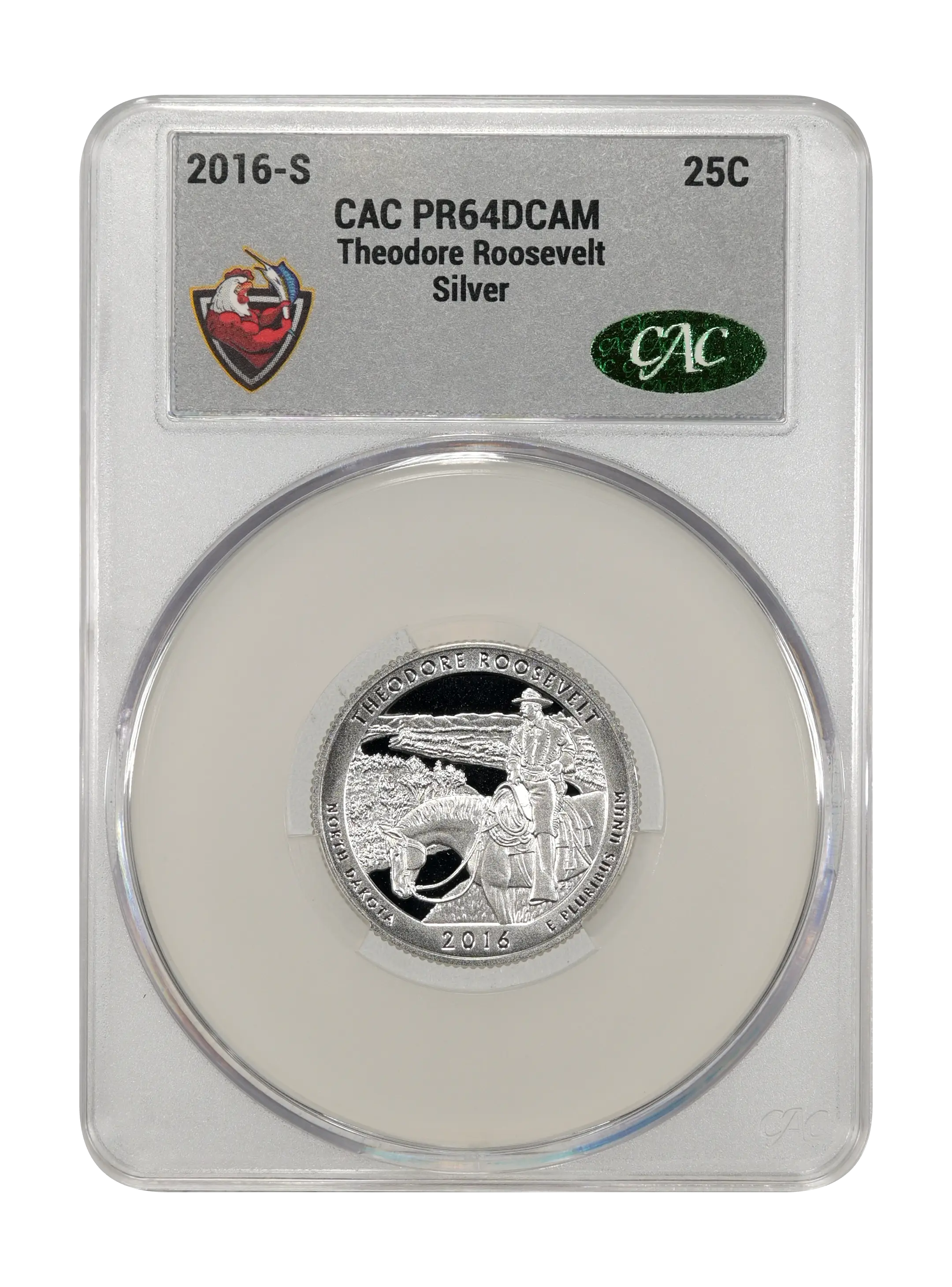 2016-S 25c Theodore Roosevelt, Silver PR DCAM thumbnail 6