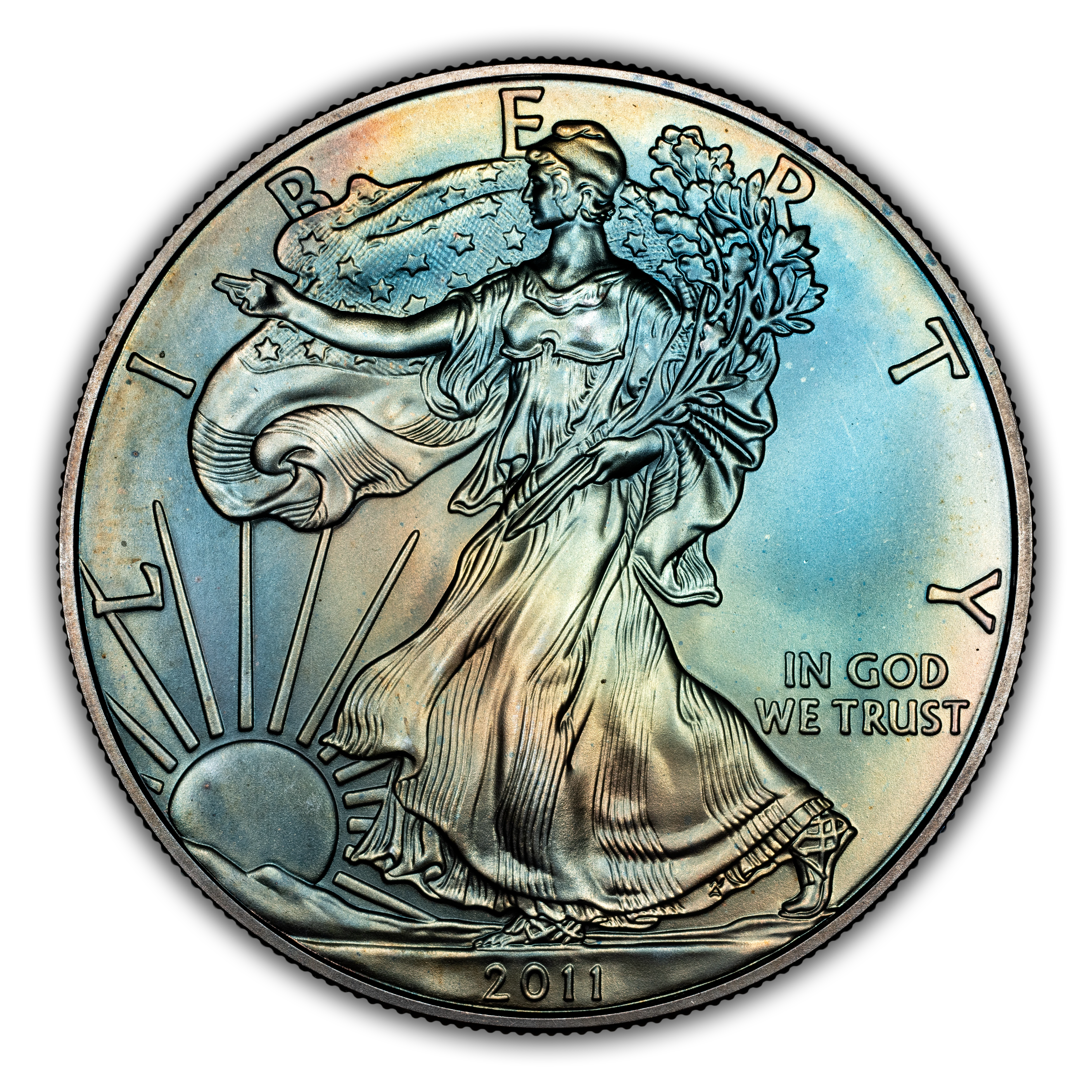 2011-S $1  Silver Eagle, Burnished, 25th Anniversary MS thumbnail 4