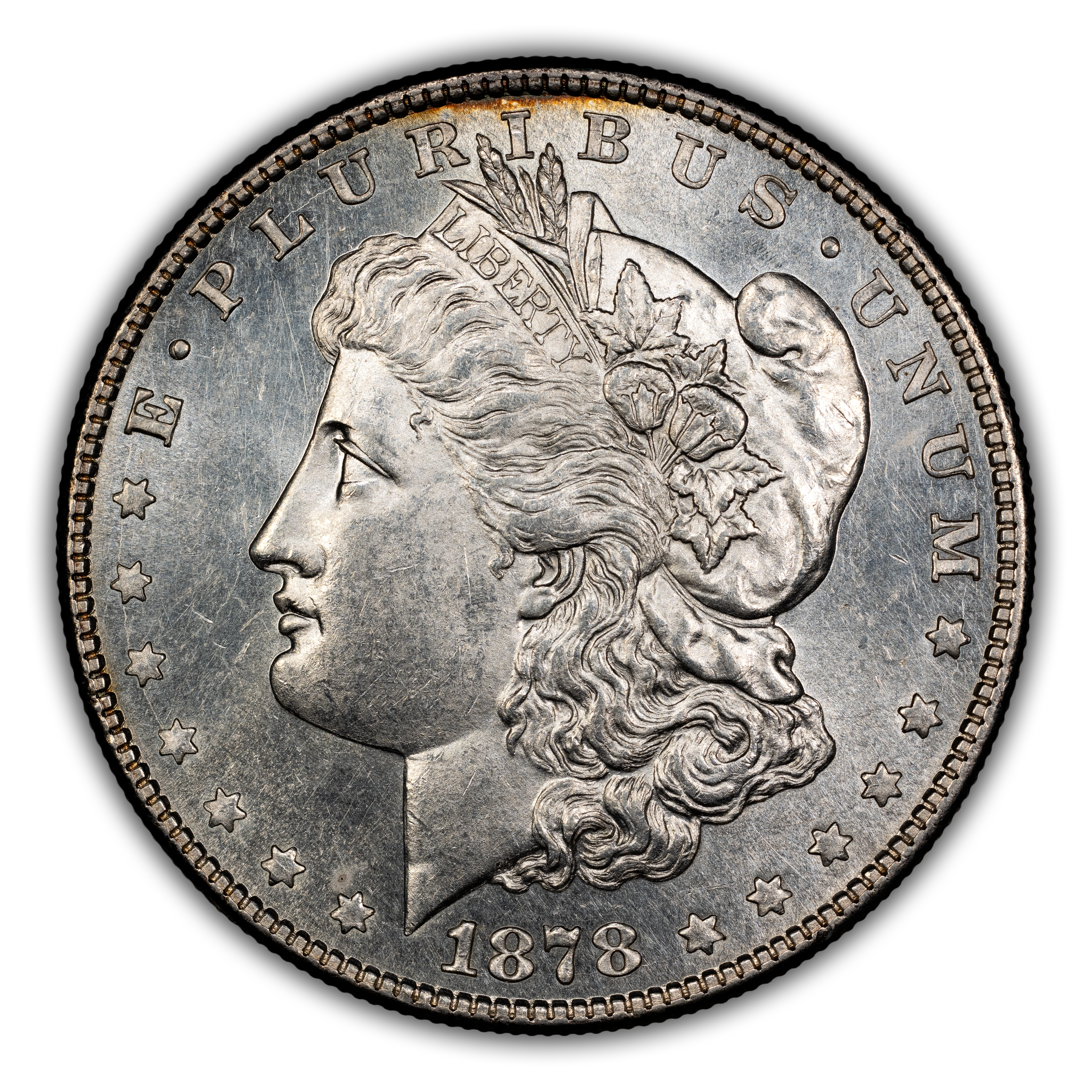 1878 8TF $1 Pierced Eyelid, VAM-6 MS