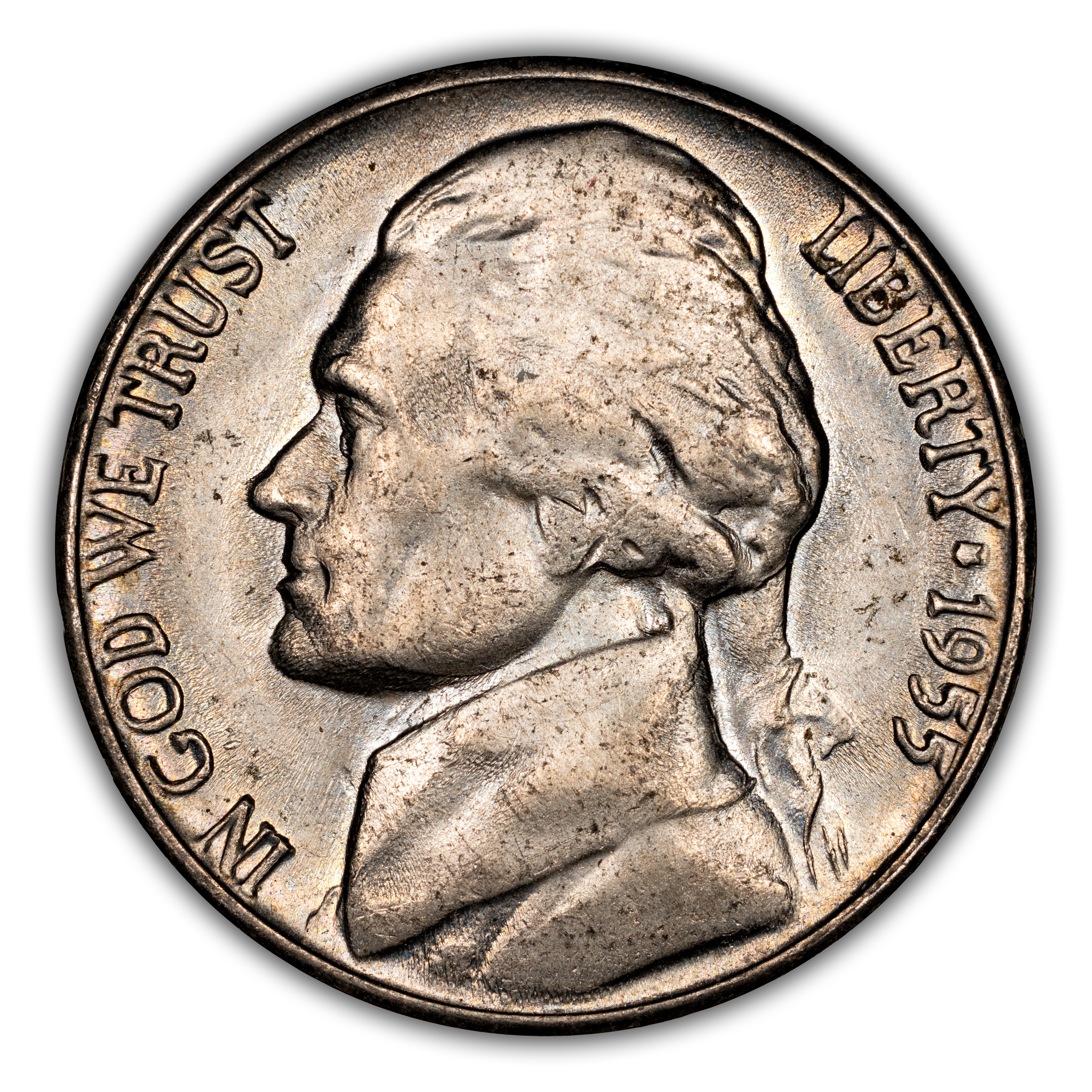 1955-D/S 5c Overmintmark, FS-501 MS