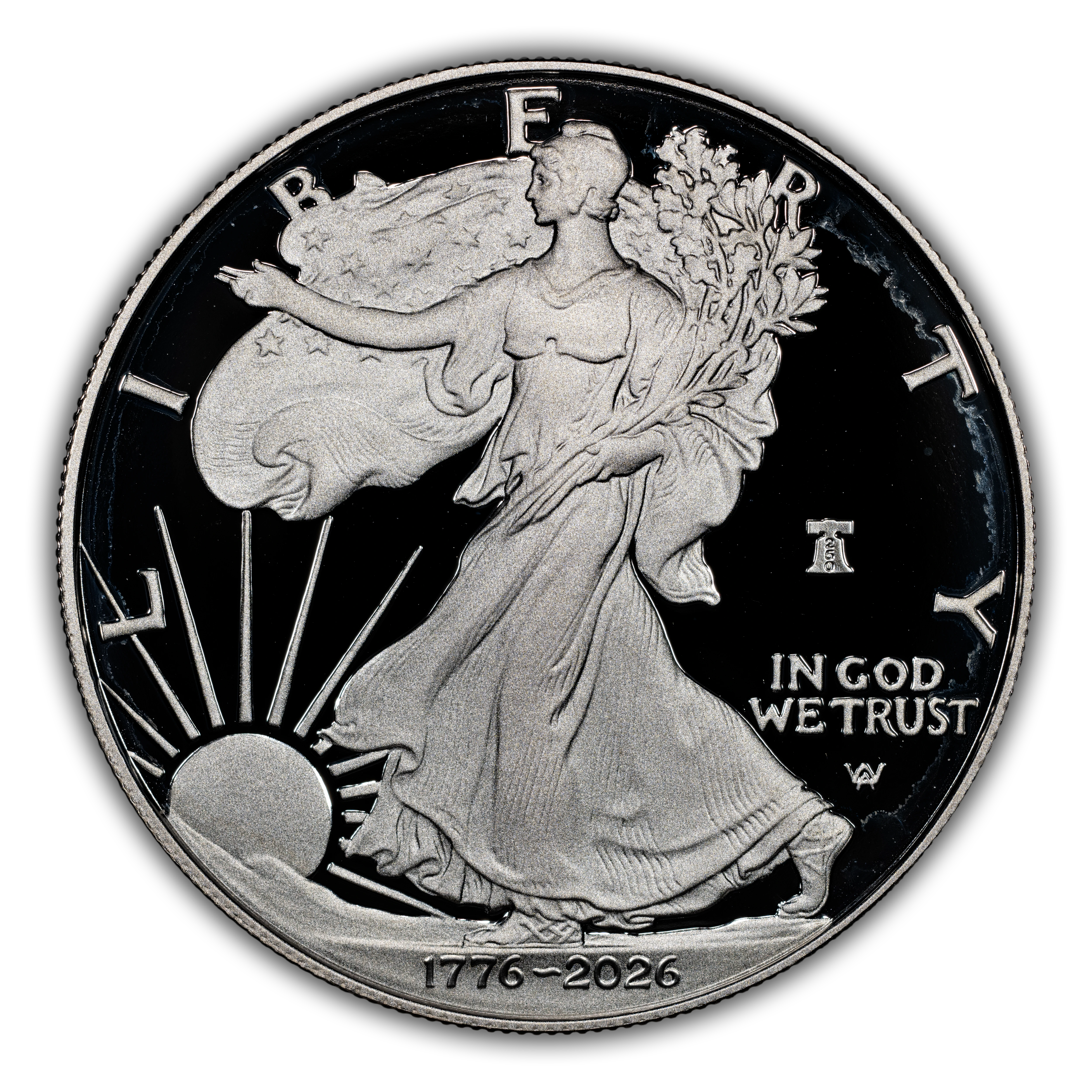 1776~2026-W $1  Silver Eagle, Liberty Bell Privy, 250th Anniversary PR DCAM thumbnail 8