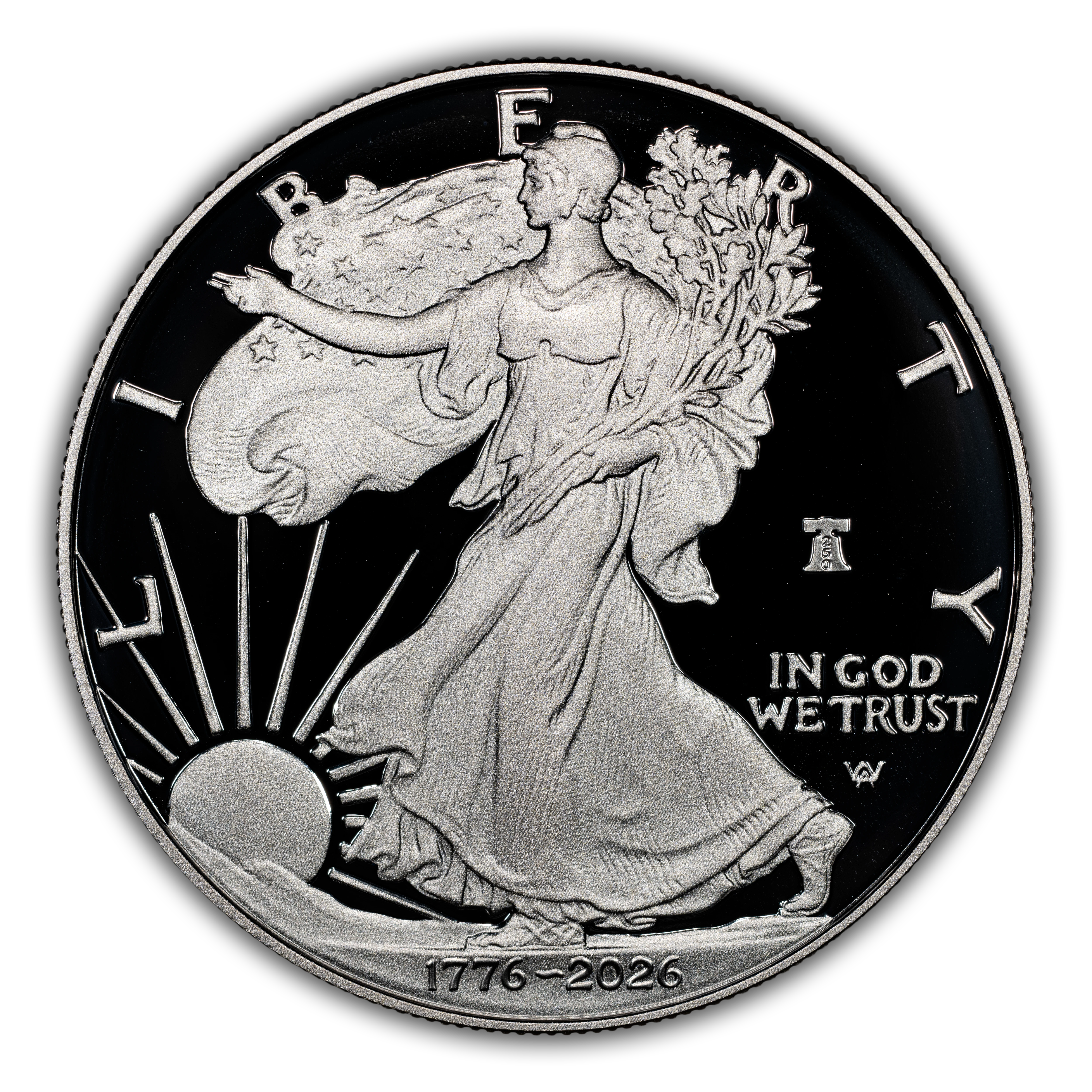 1776~2026-W $1  Silver Eagle, Liberty Bell Privy, 250th Anniversary PR DCAM thumbnail 9