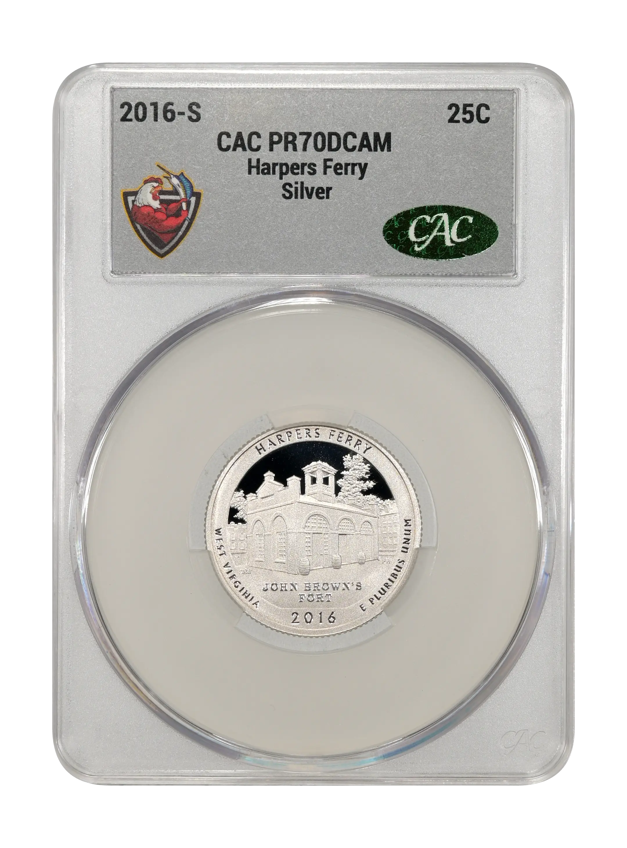 2016-S 25c Harpers Ferry, Silver PR DCAM thumbnail 3