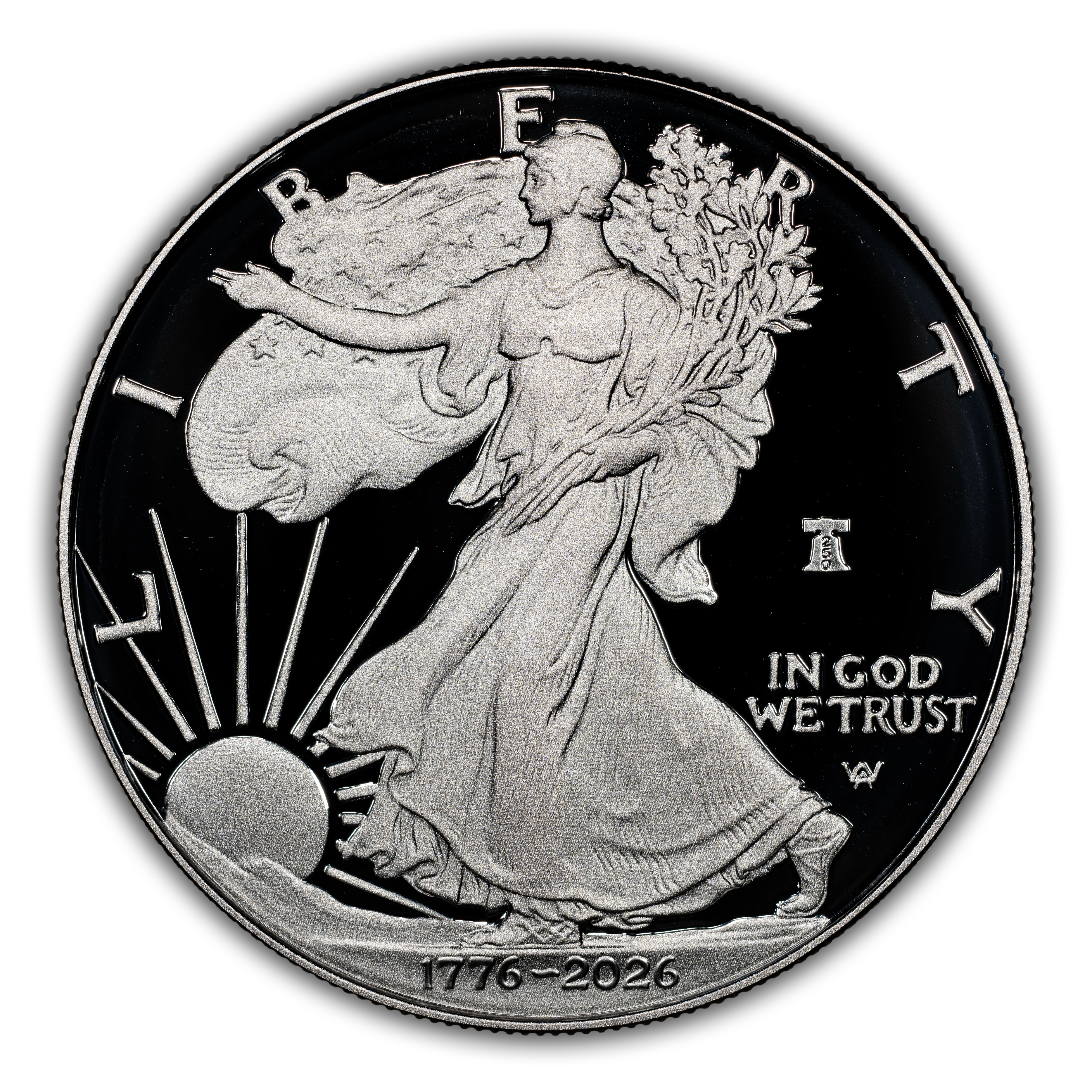1776~2026-W $1  Silver Eagle, Liberty Bell Privy, 250th Anniversary PR DCAM thumbnail 10
