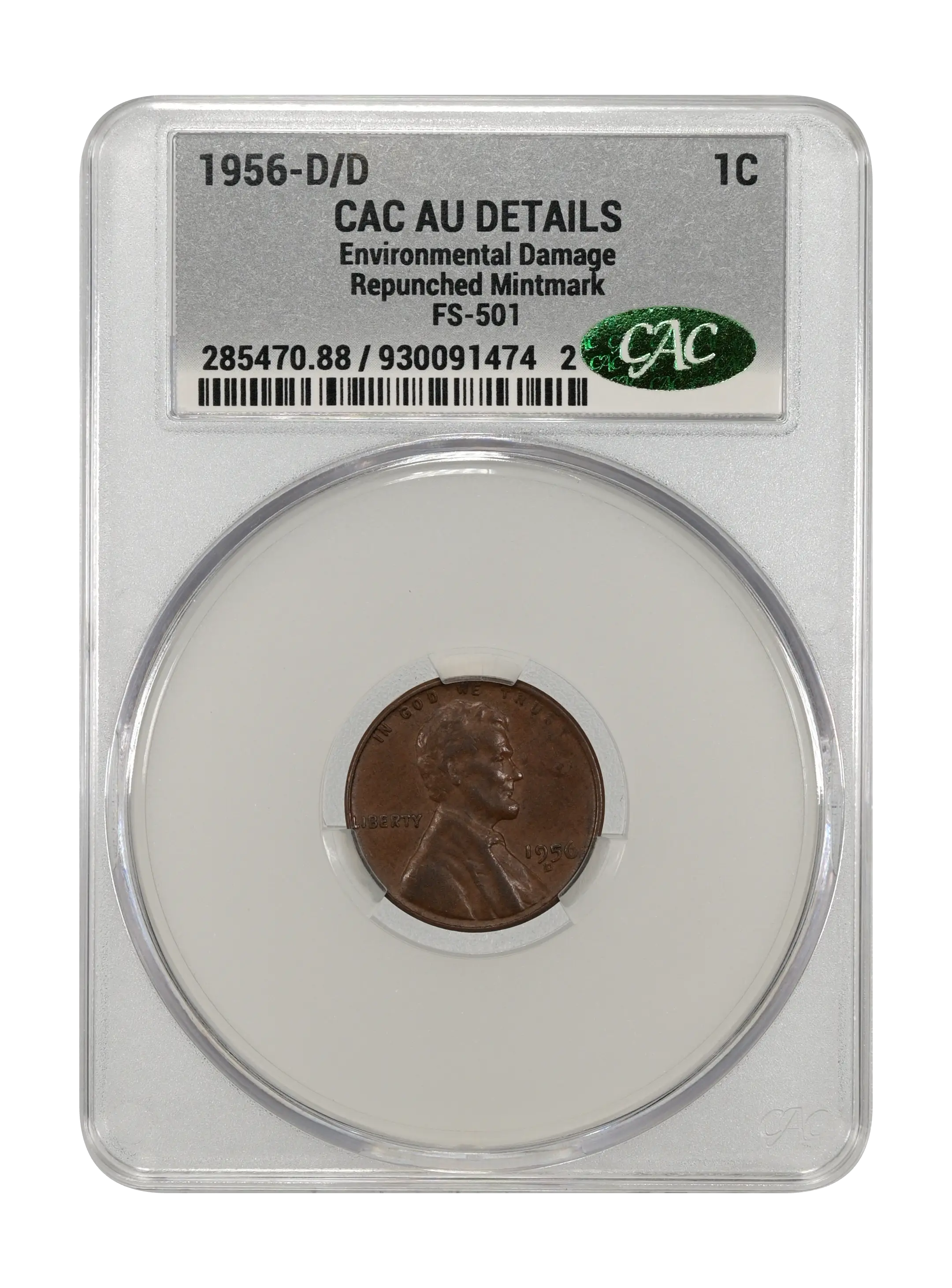 1956-D/D 1c Repunched Mintmark, FS-501 MS BN thumbnail 4