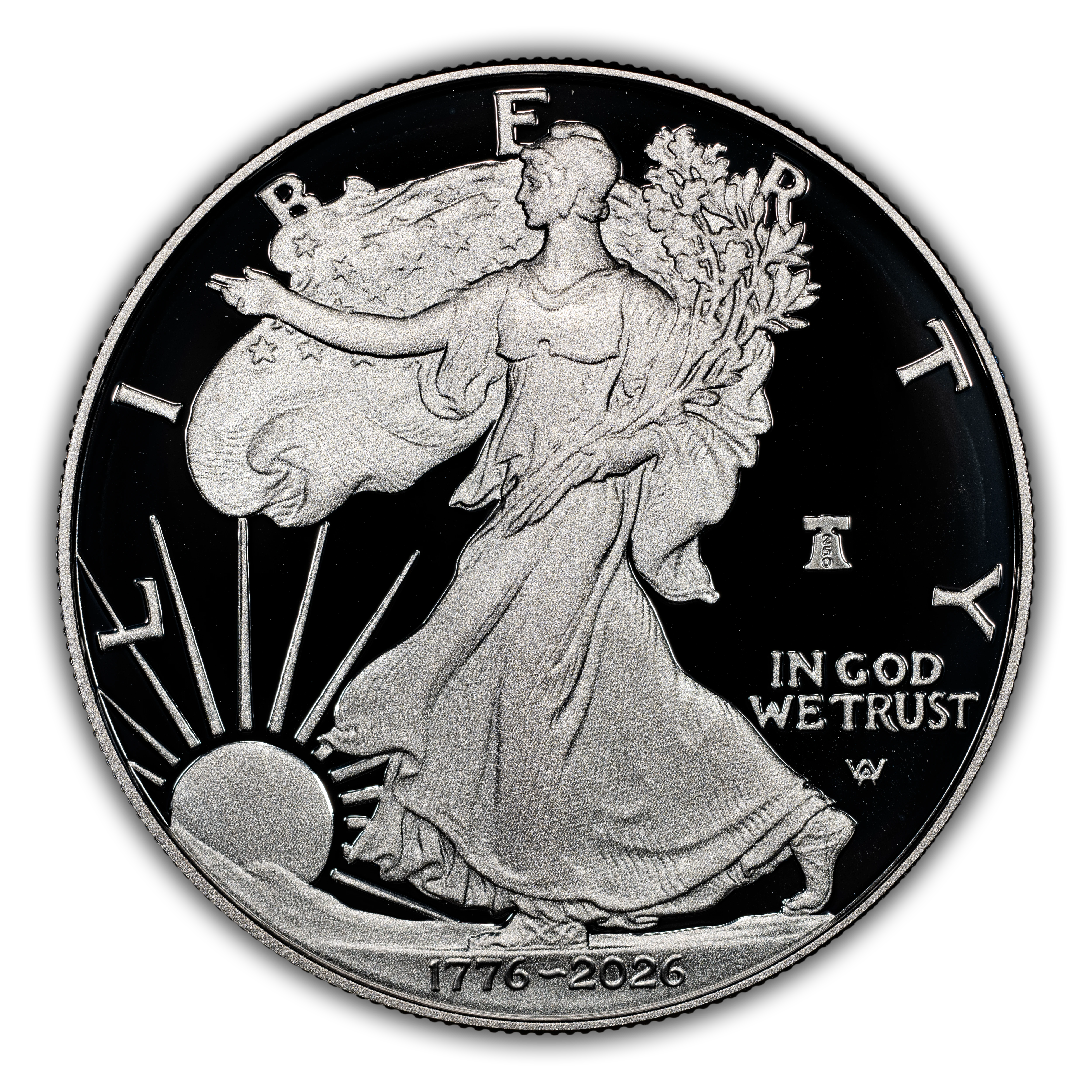 1776~2026-W $1  Silver Eagle, Liberty Bell Privy, 250th Anniversary PR DCAM thumbnail 11