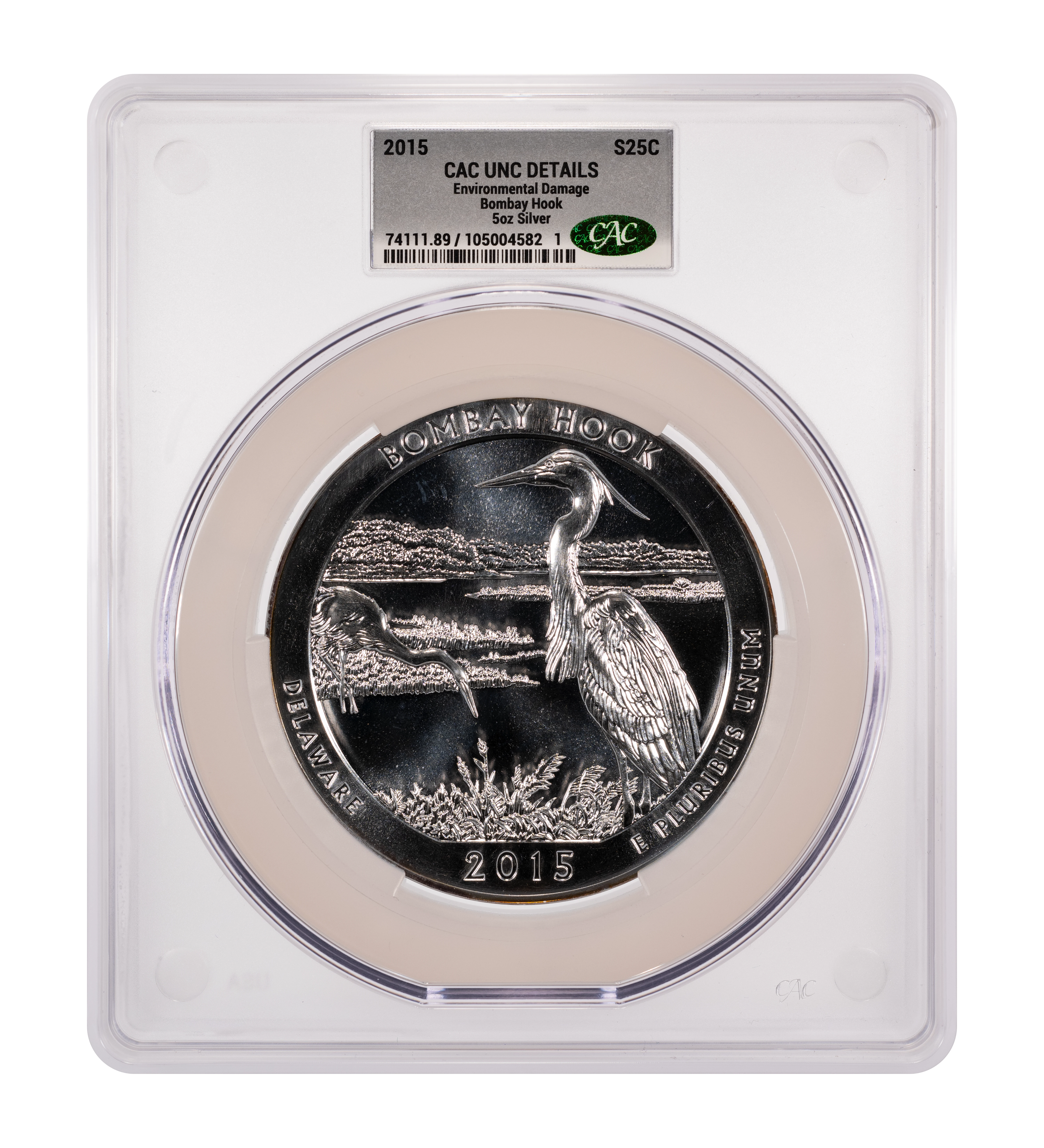 2015 S25c Bombay Hook, 5oz Silver MS