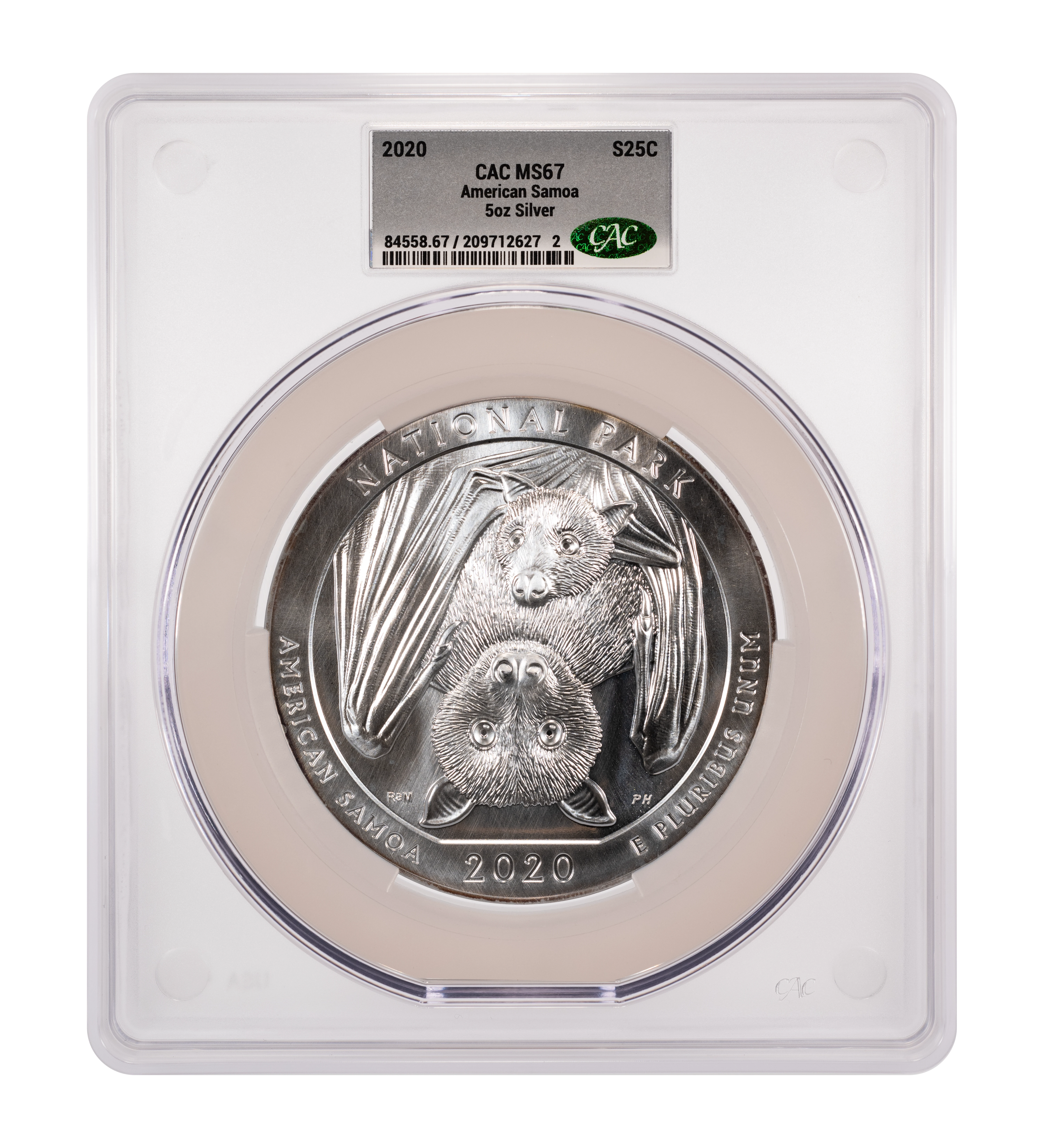2020 S25c American Samoa, 5oz Silver MS
