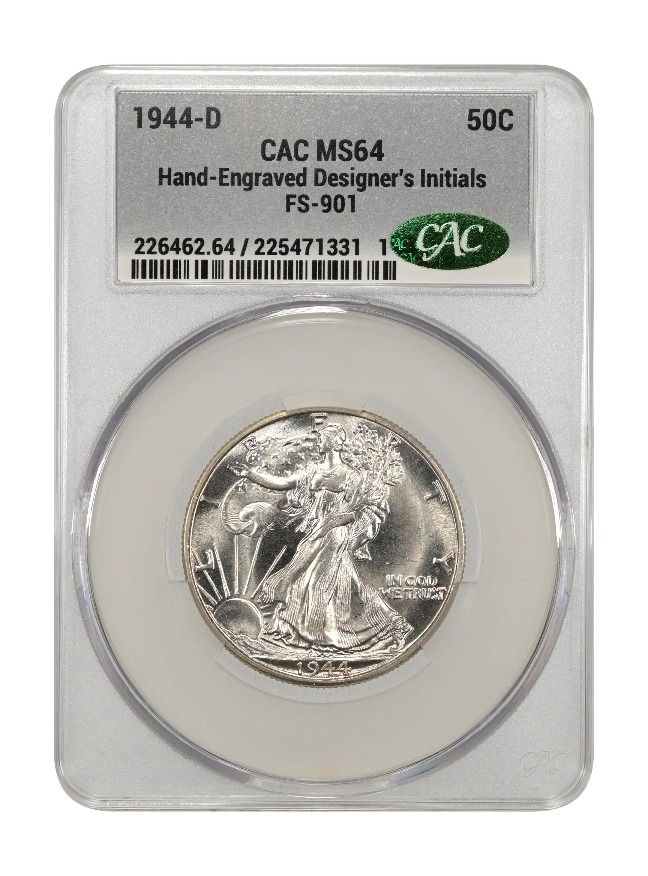 1944-D 50c Hand-Engraved Initials, FS-901 MS thumbnail 14