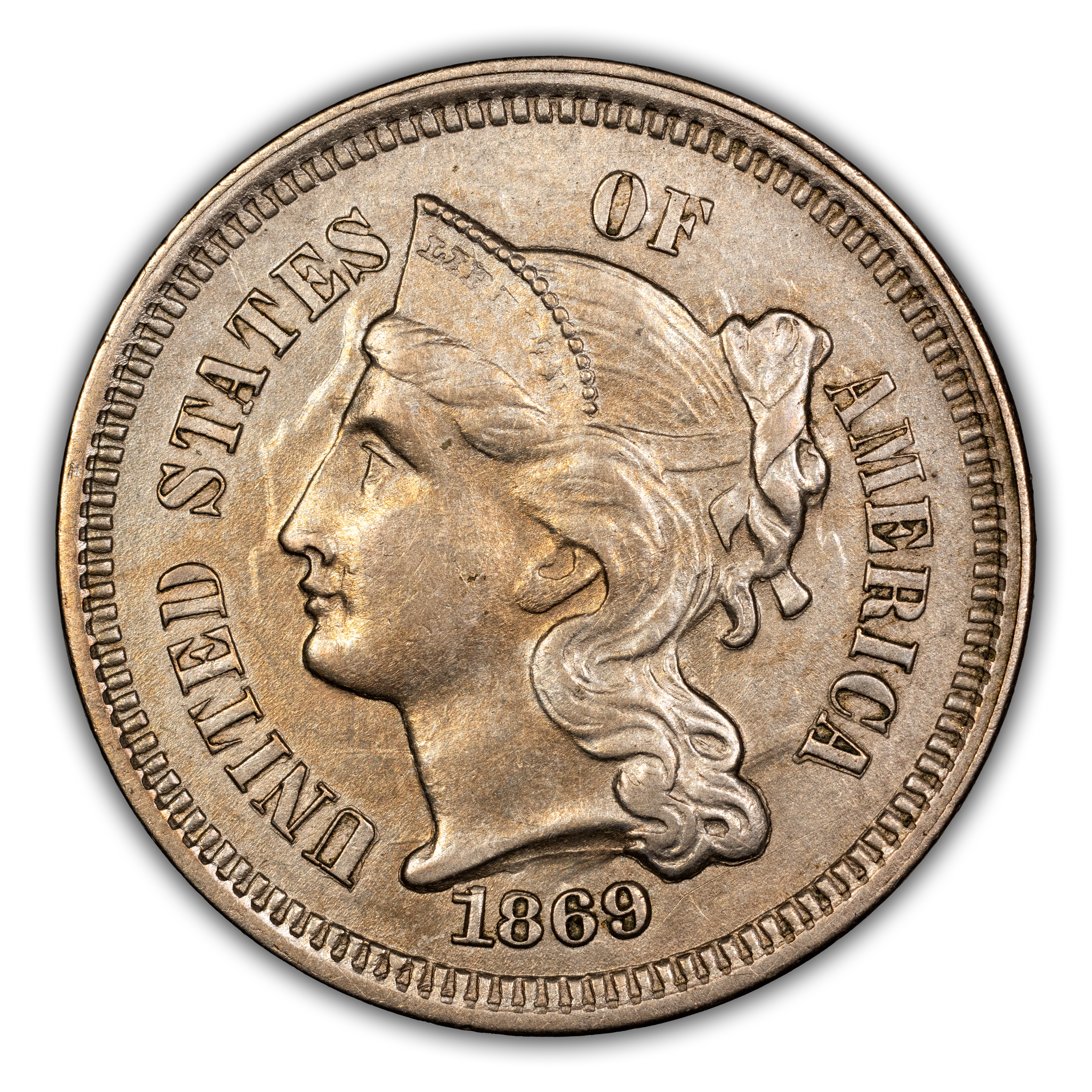 1869 3cN Repunched Date, FS-301 MS