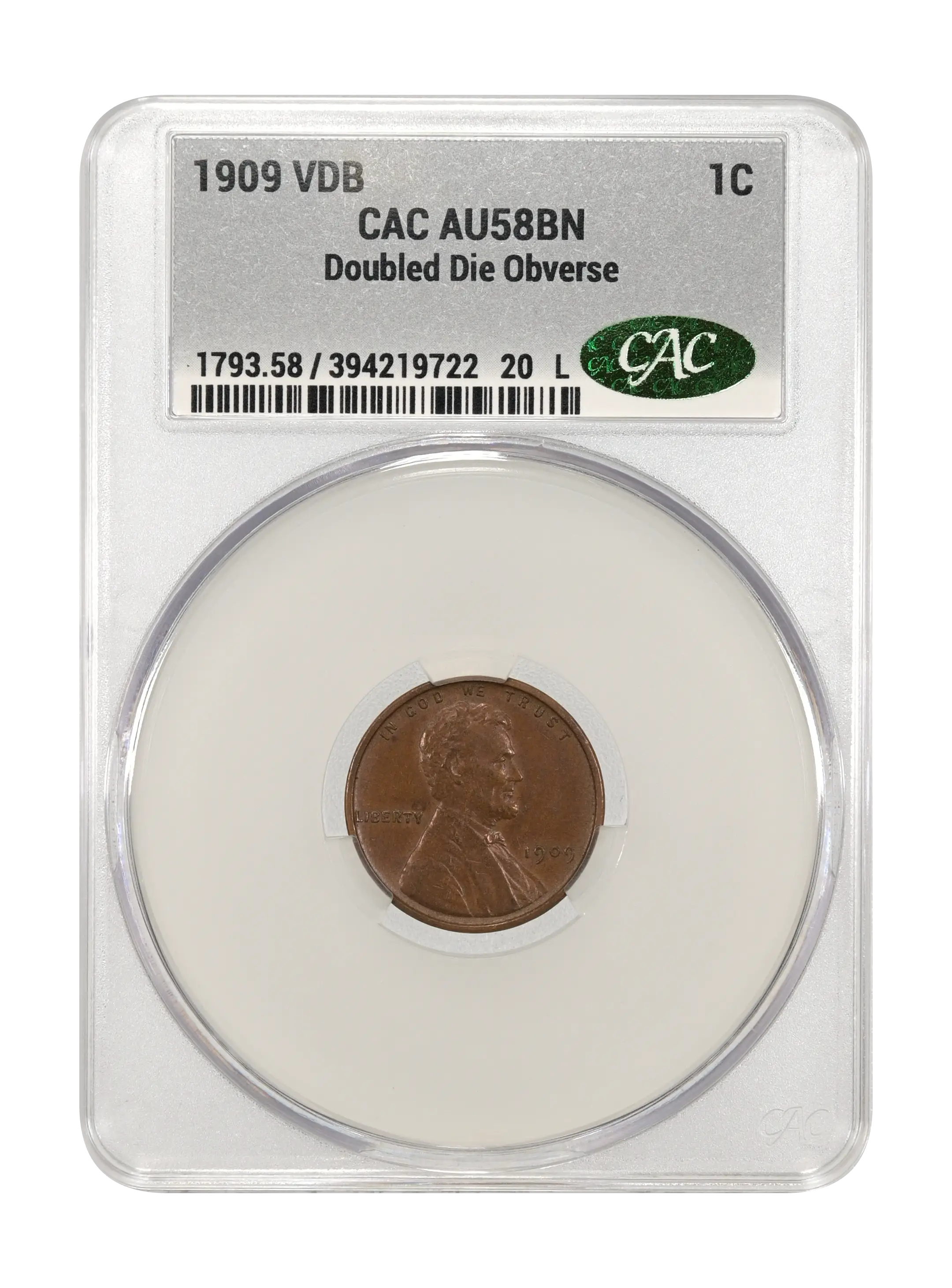 1909 VDB 1c Doubled Die Obverse MS BN thumbnail 9