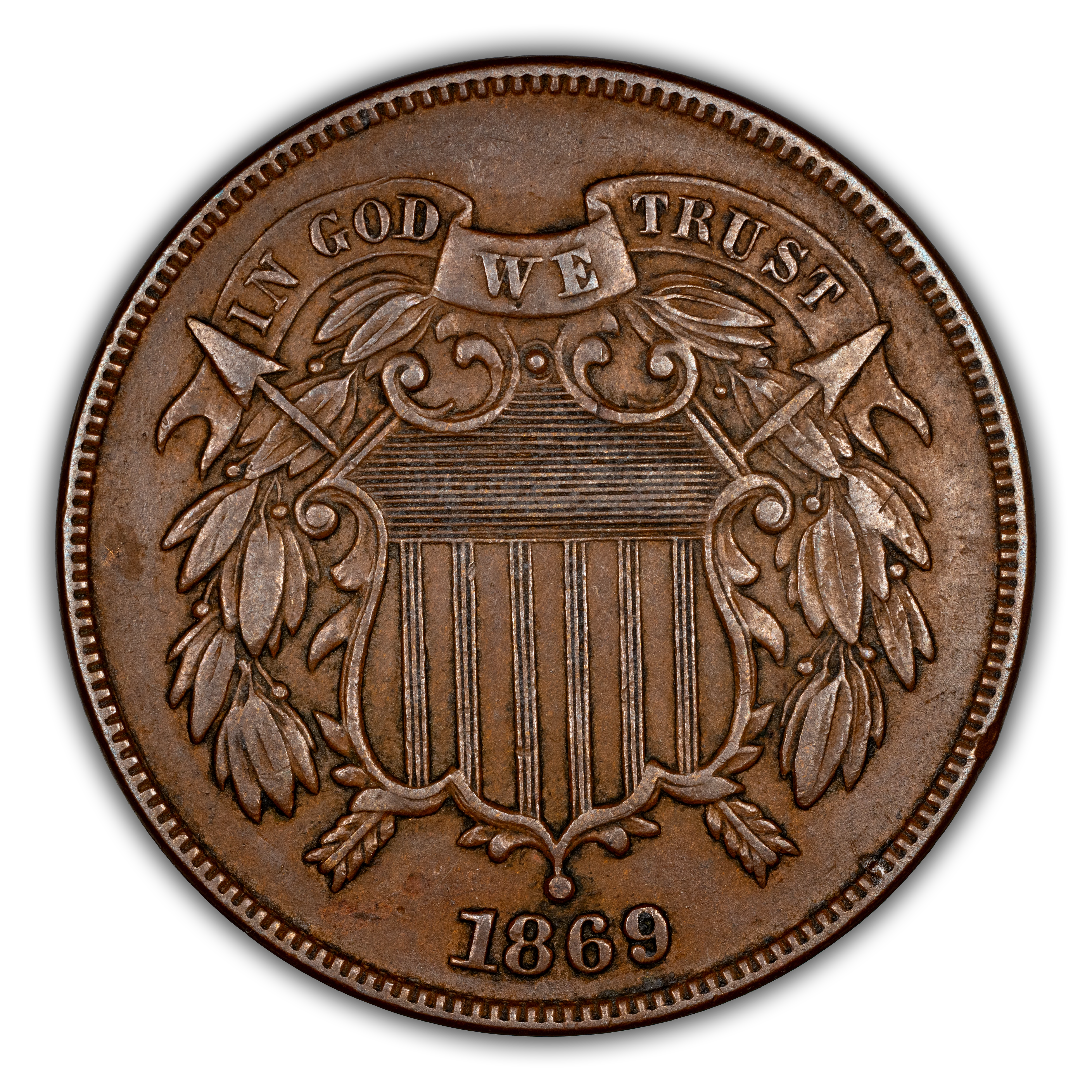 2-Cent Piece Set 2c no 1867 DDO, 10 Coins MS BN thumbnail 12