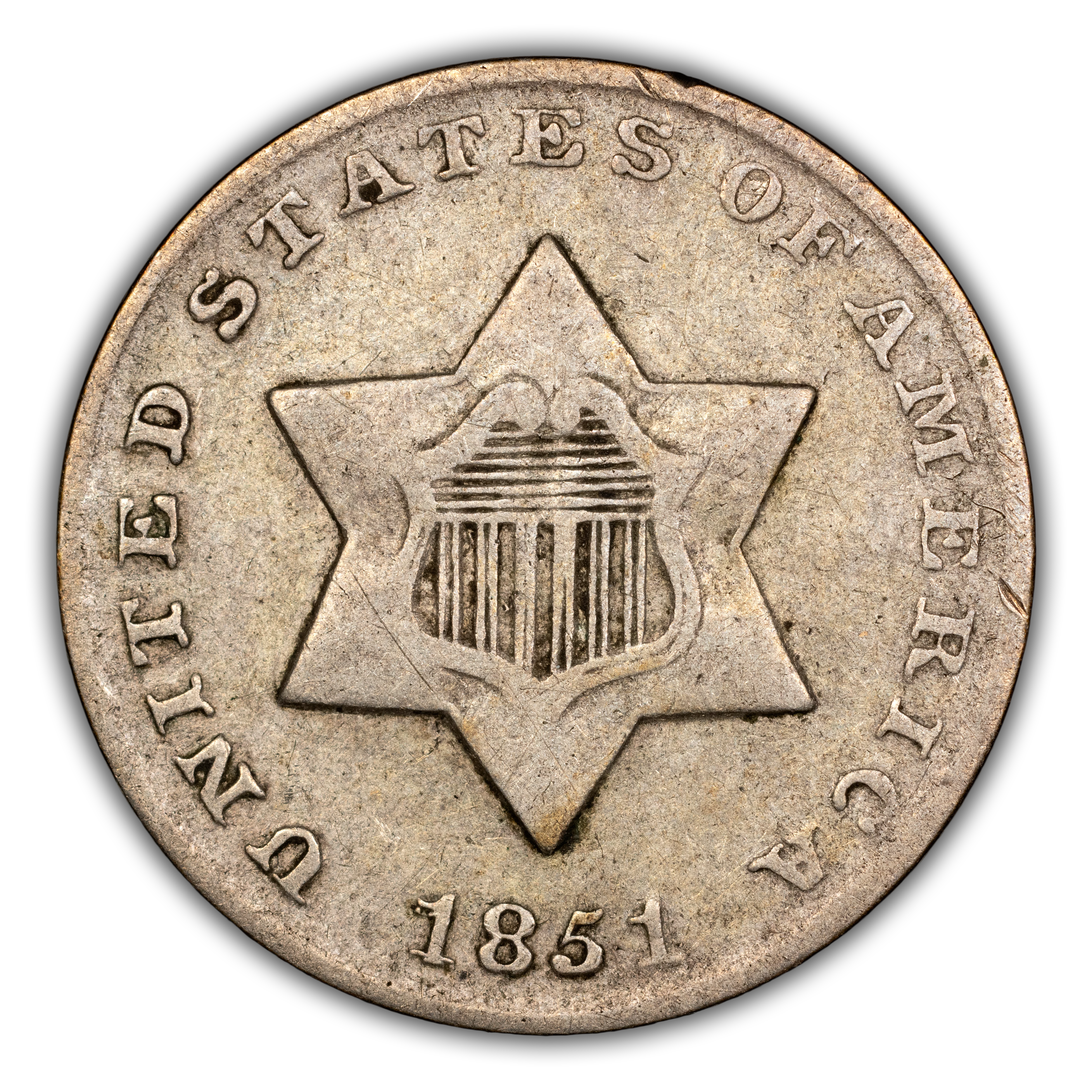 1851 3cS Repunched Date, FS-301 MS