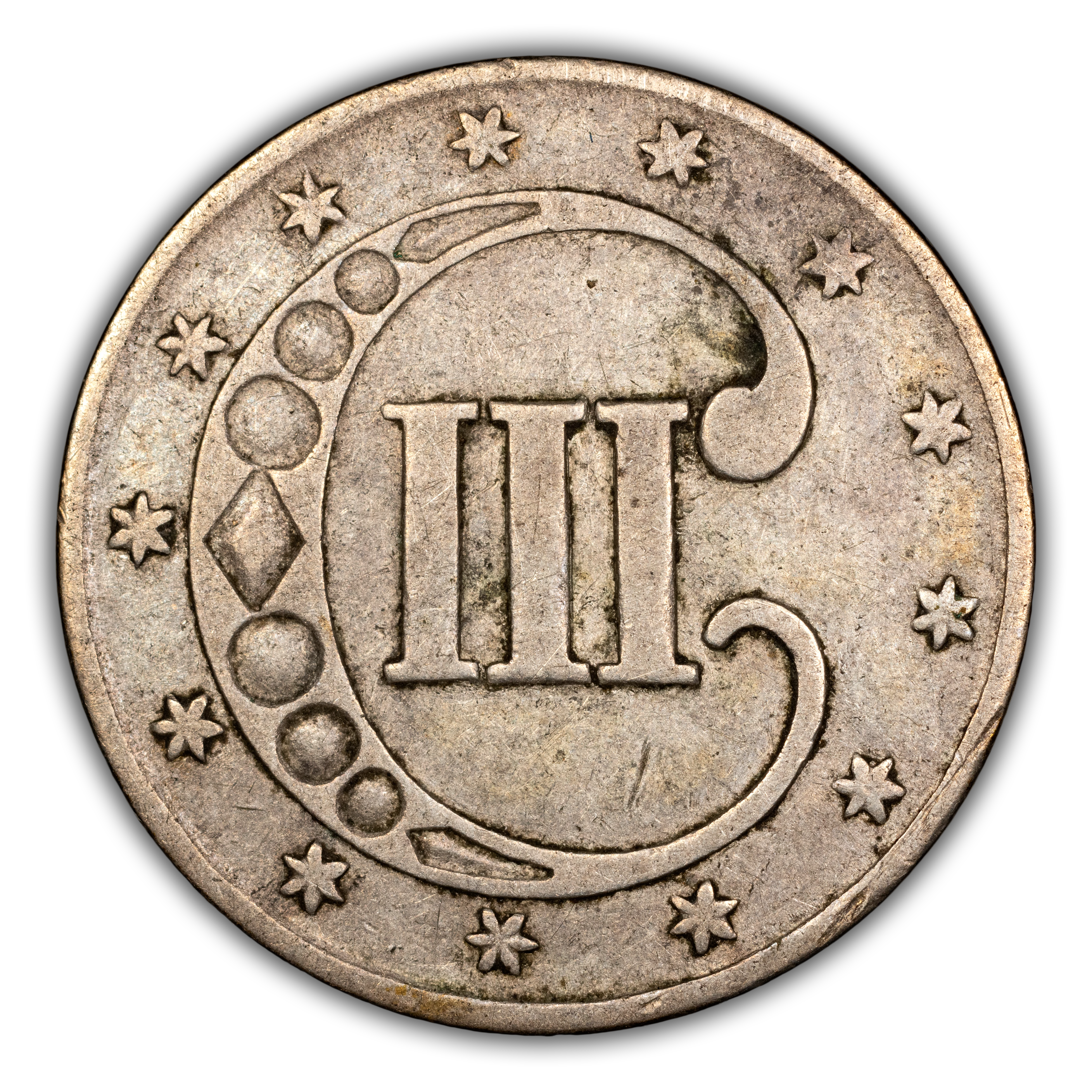 1851 3cS Repunched Date, FS-301 MS thumbnail 2