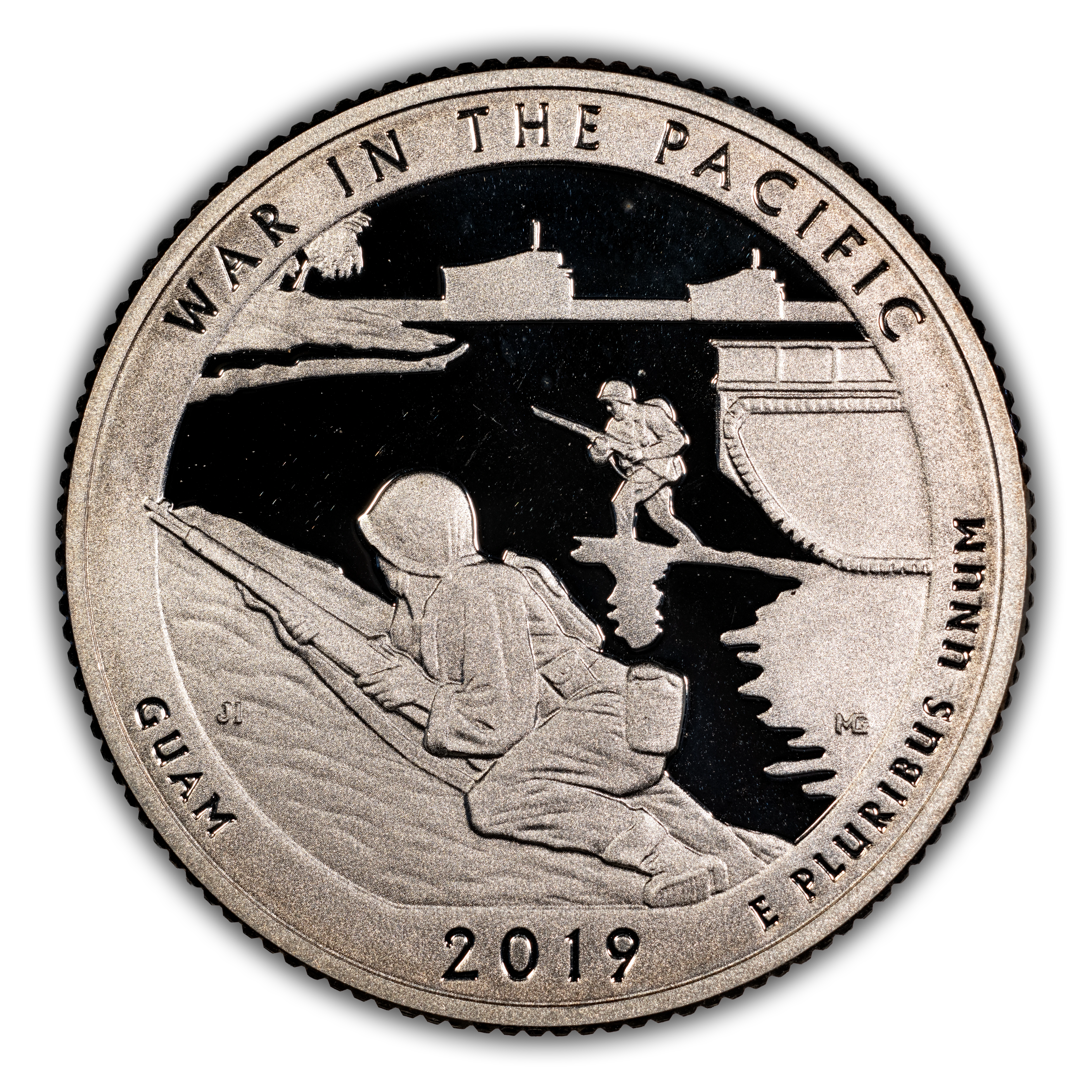 2019-S 25c War in the Pacific, Silver PR DCAM thumbnail 2