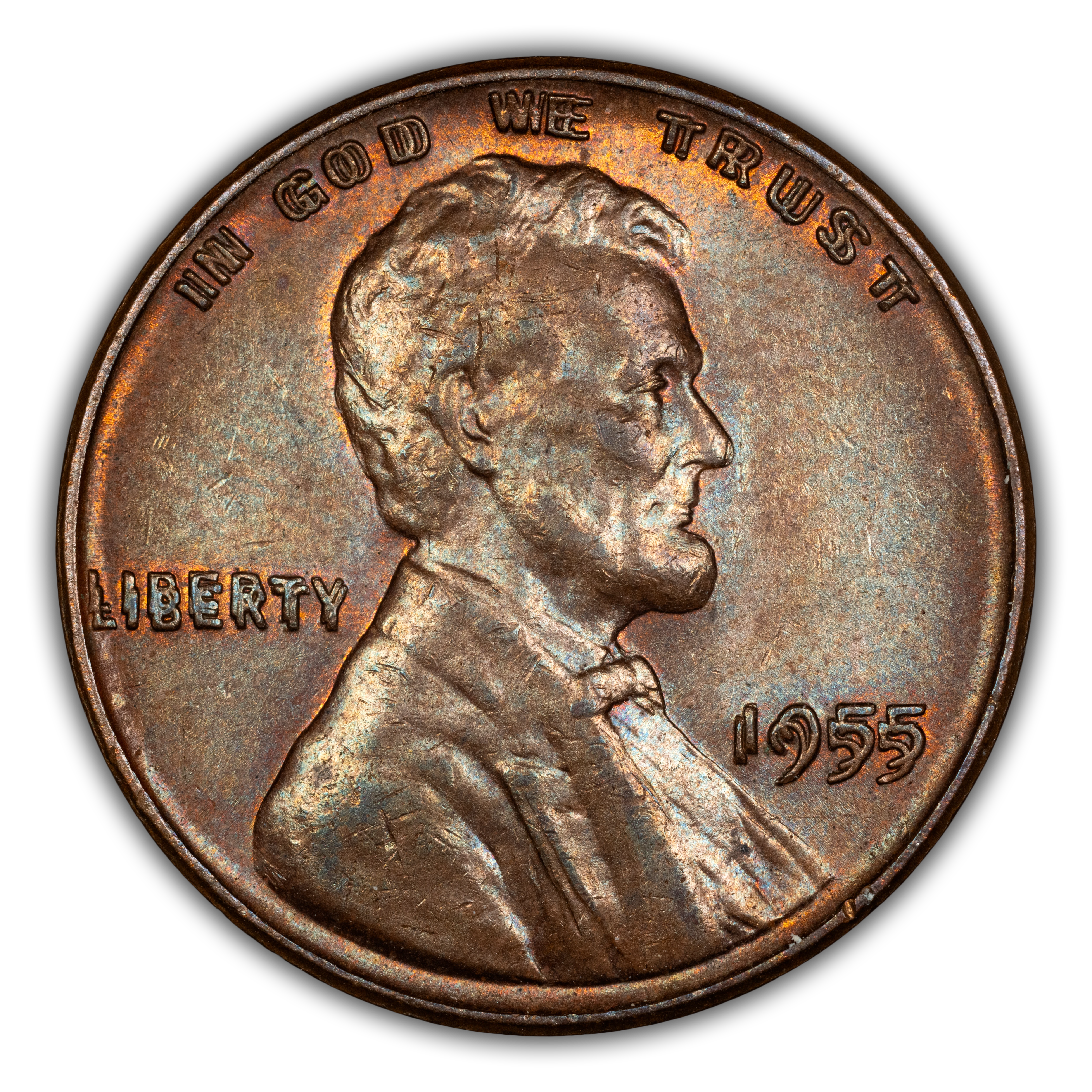 1955 1c Doubled Die Obverse, FS-101 MS BN thumbnail 3