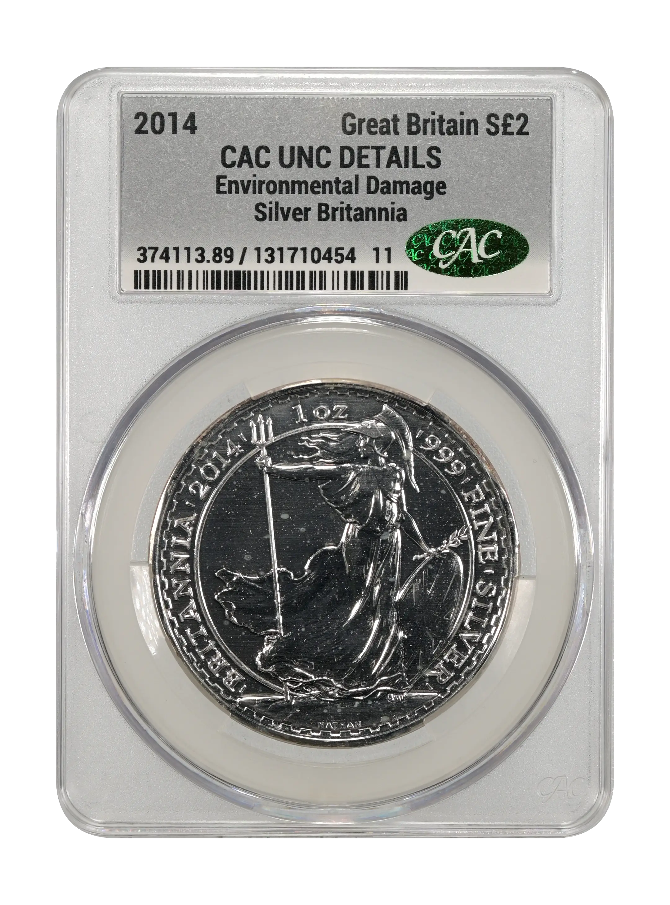 2014 S£2 1 oz Silver, Britannia MS thumbnail 3