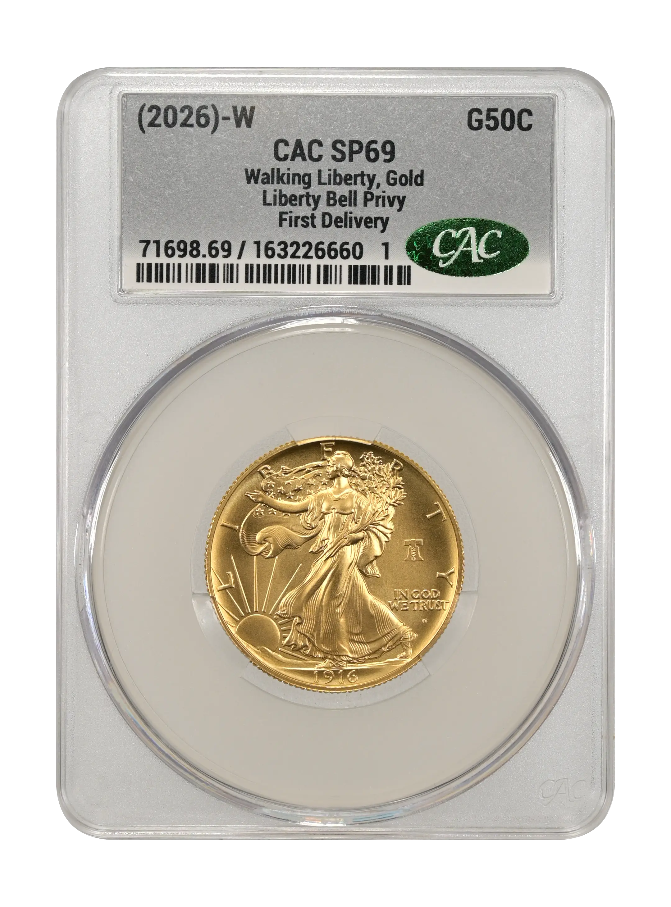 (2026)-W G50c Gold Walking Liberty, 250th Anniversary Privy SP thumbnail 7