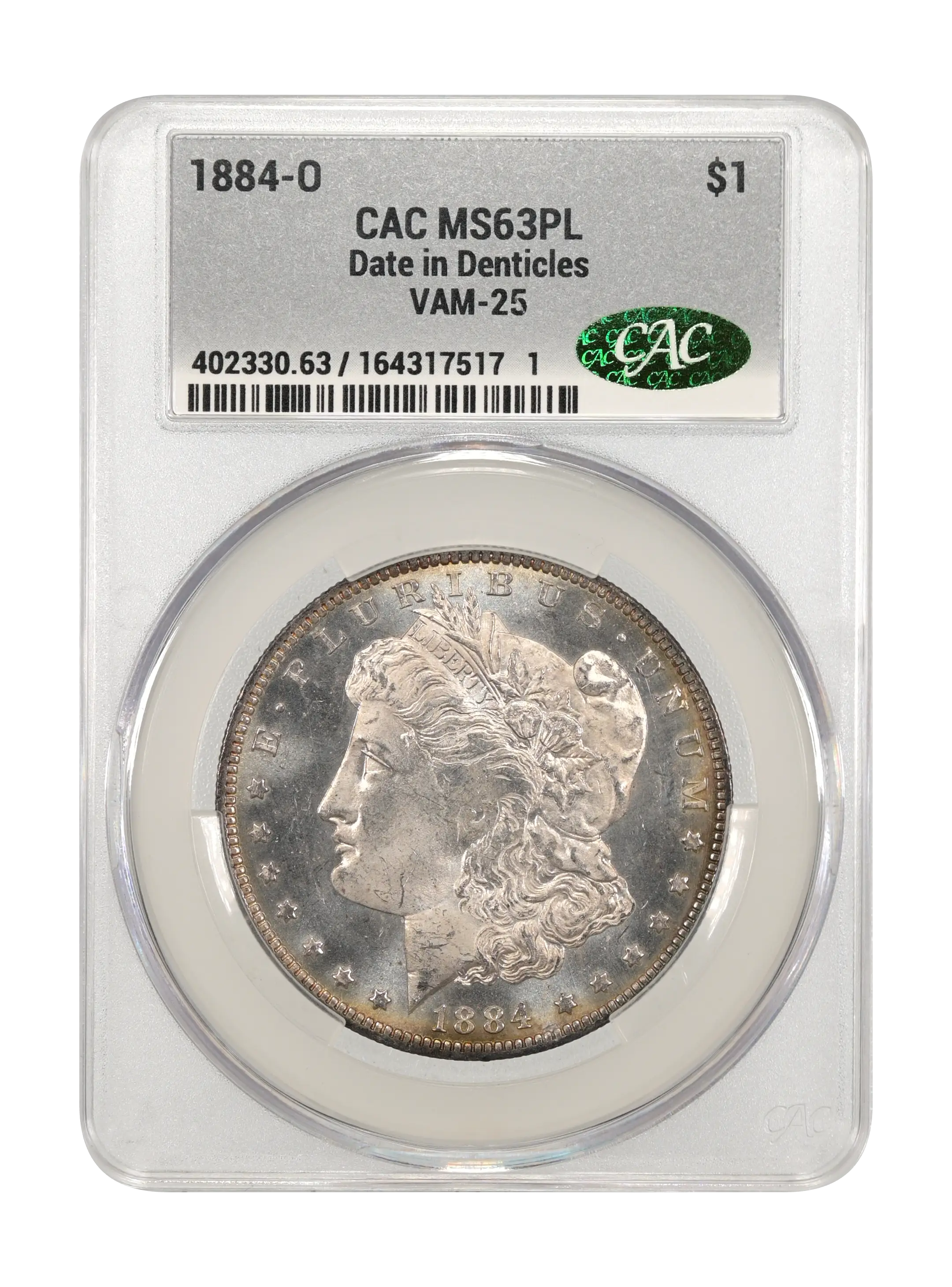 1884-O $1  Date in Denticles, VAM-25  MS PL thumbnail 3