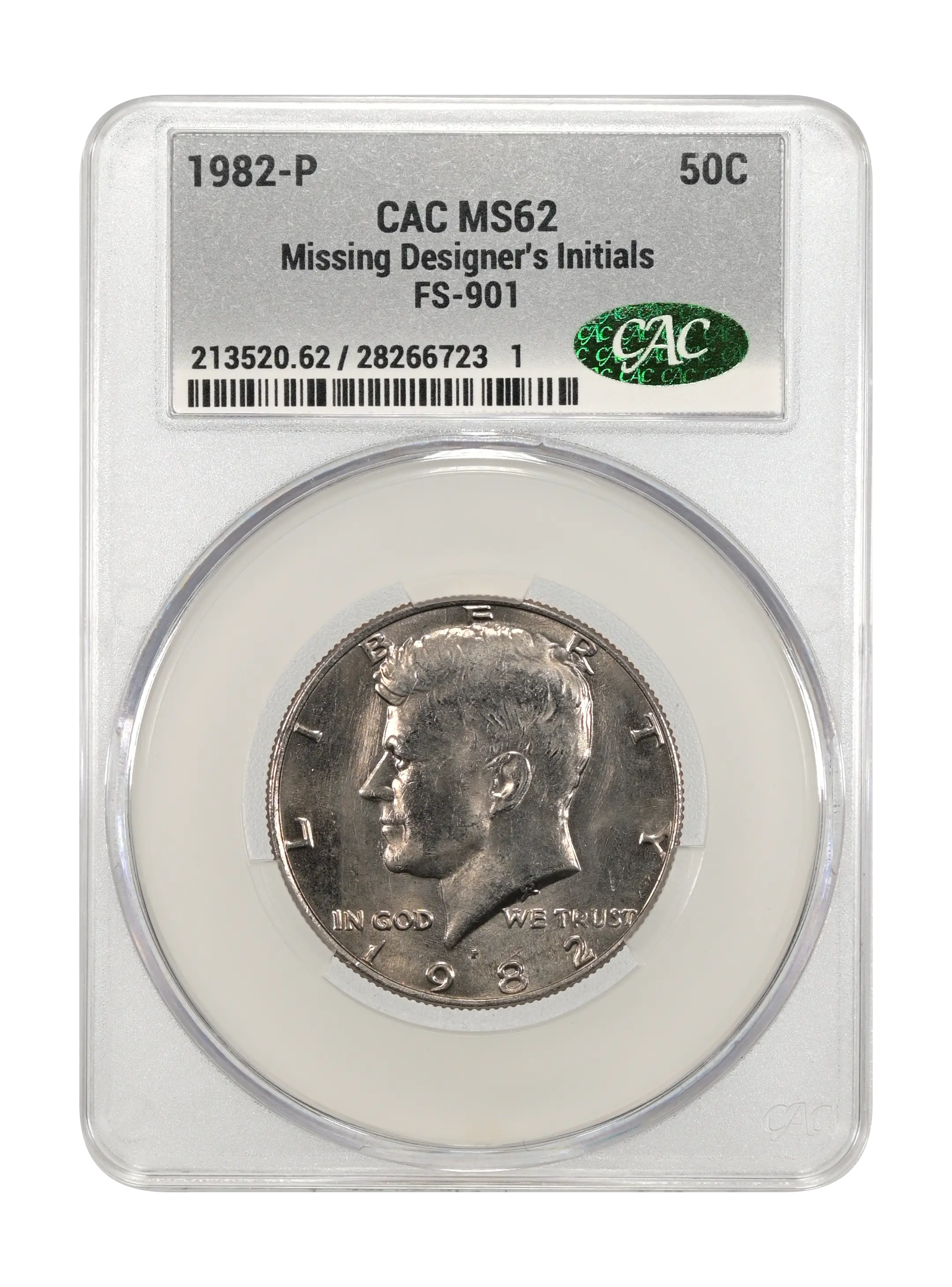 1982-P 50c Missing Designer's Initials, FS-901 MS thumbnail 5