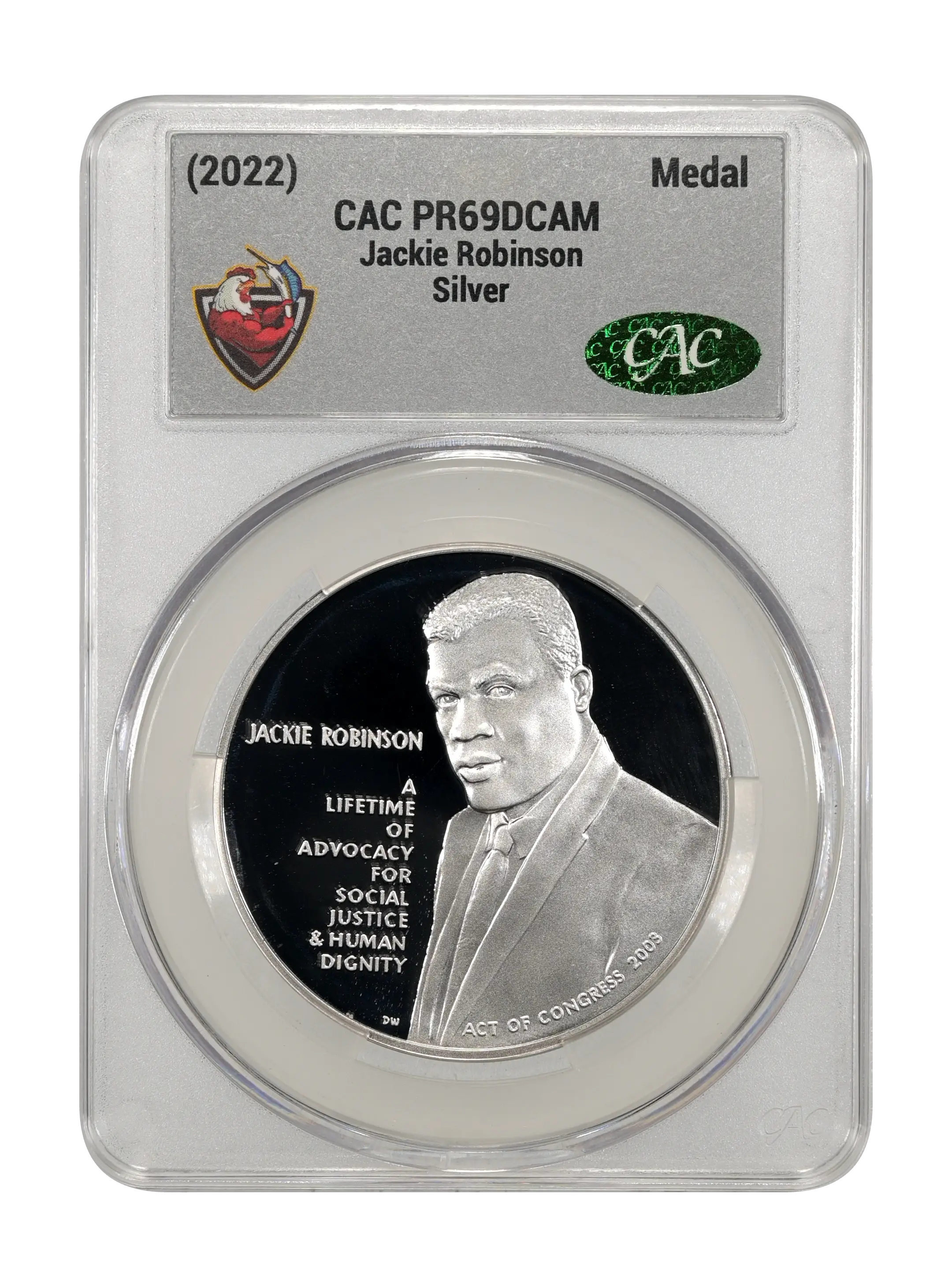 (2022) Medal Silver, Jackie Robinson PR DCAM thumbnail 3