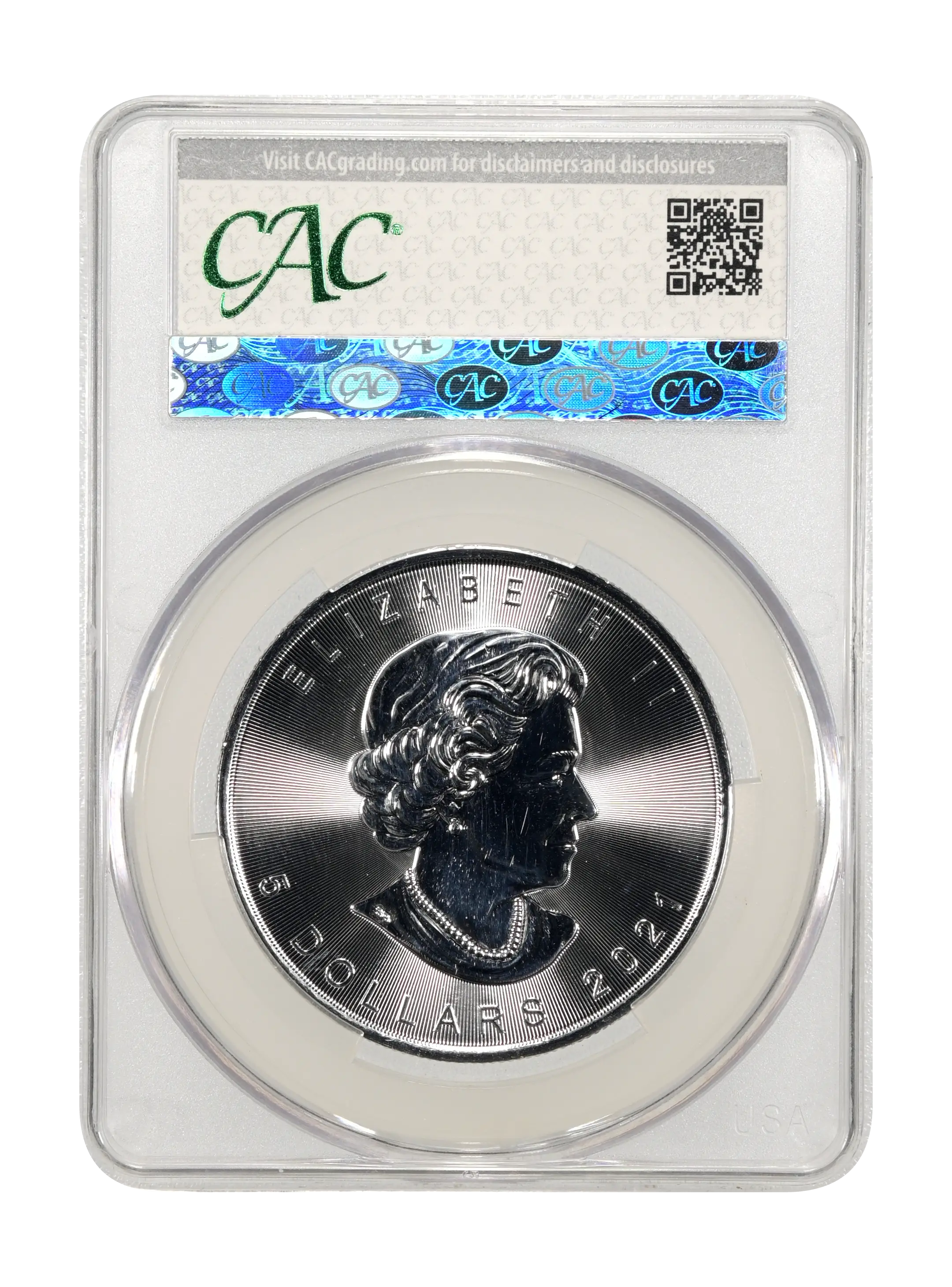 2021 S$5 1oz Silver, Maple Leaf MS thumbnail 4