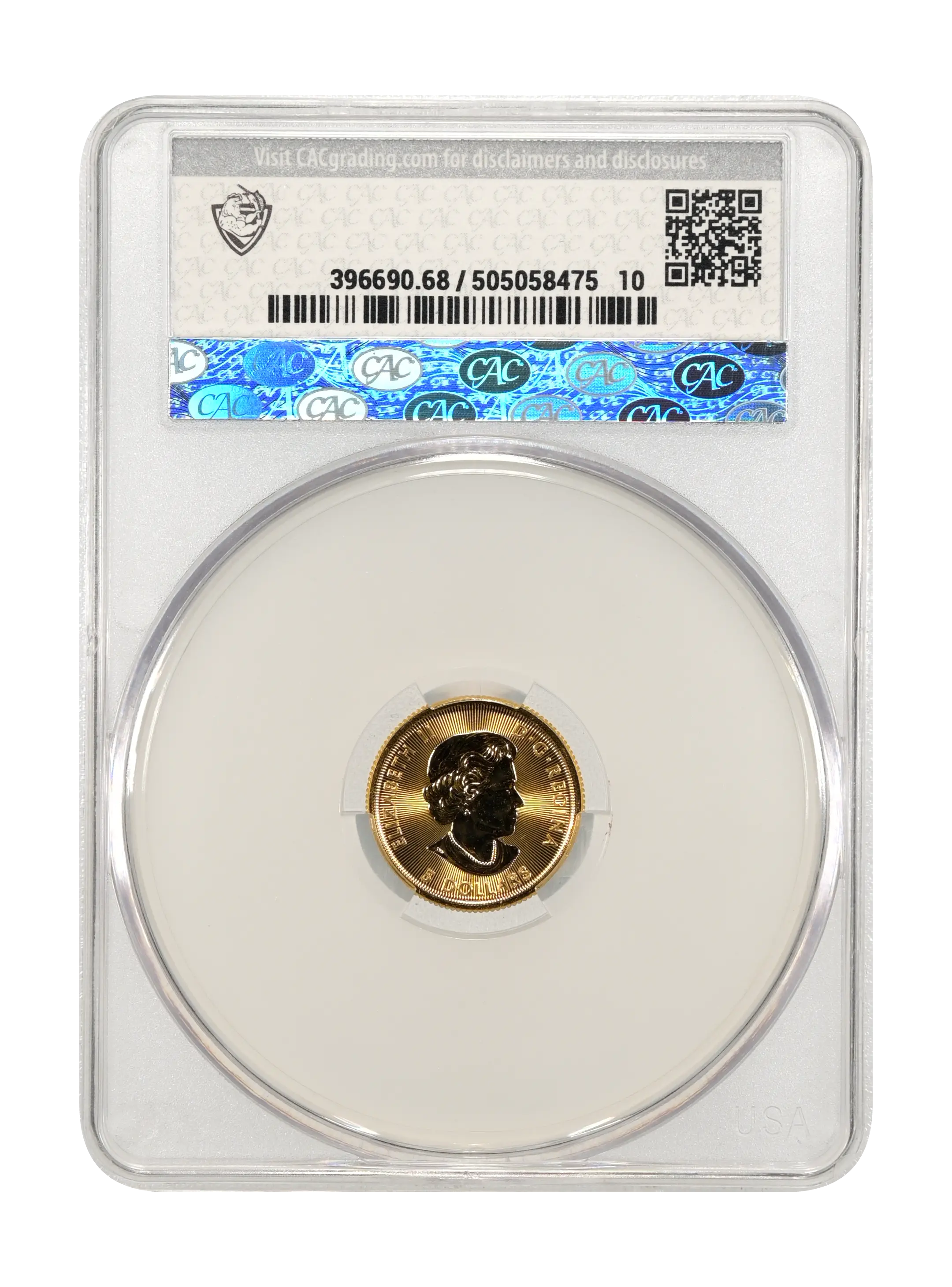 2019 G$5 1/10oz Gold, Polar Bear MS thumbnail 3