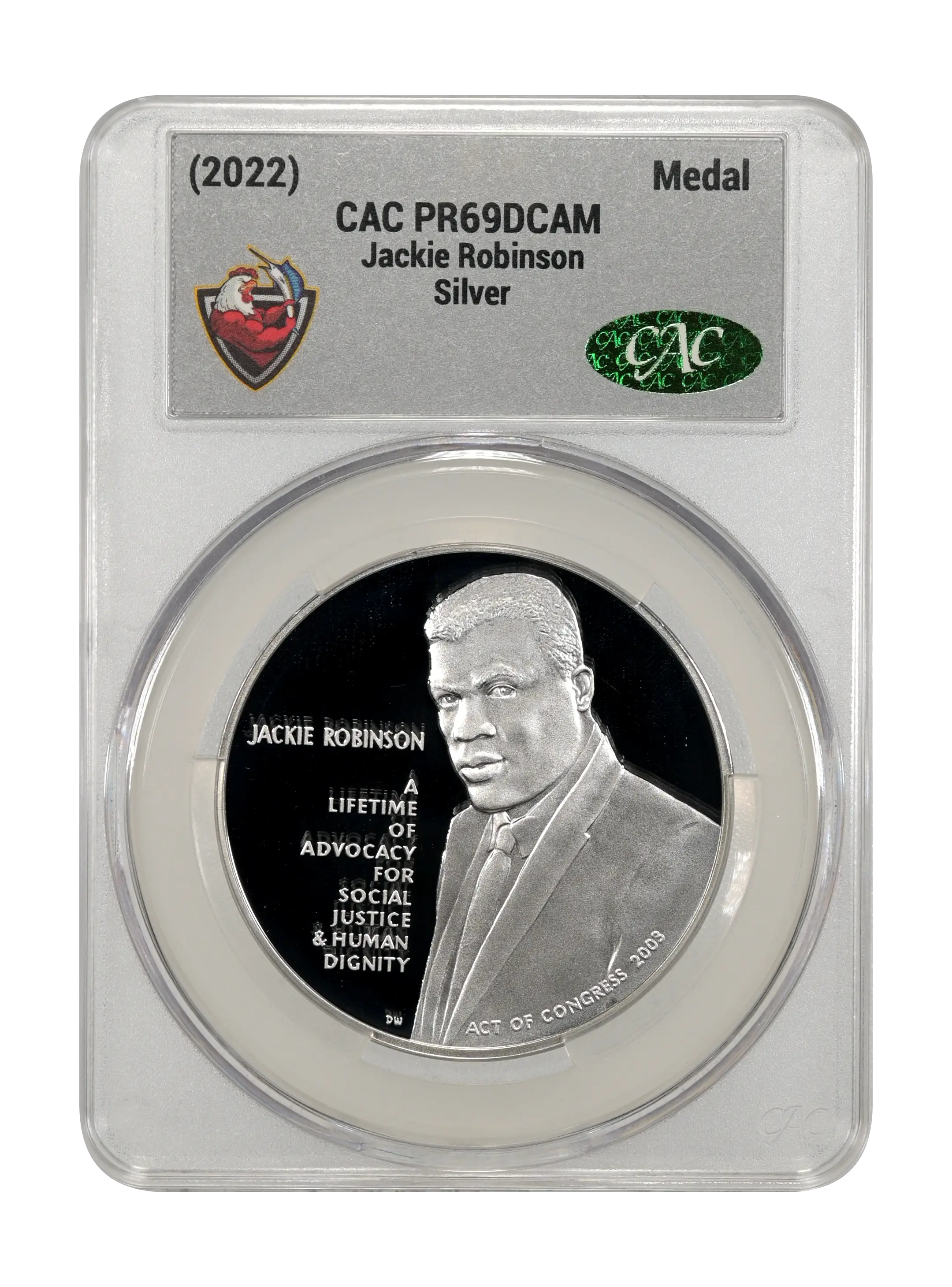 (2022) Medal Silver, Jackie Robinson PR DCAM thumbnail 6