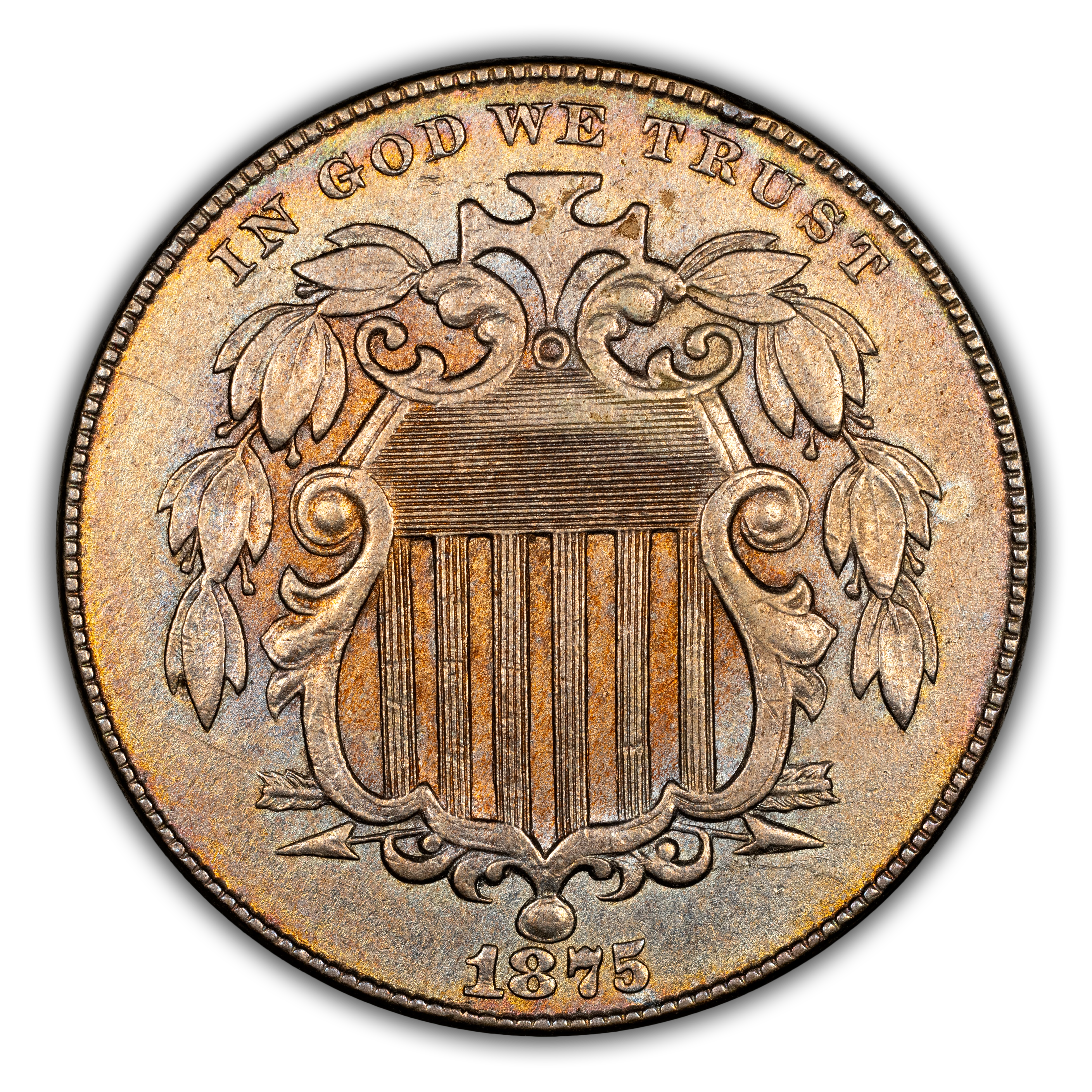 1875 5c Double Die Obverse, FS-101 MS thumbnail 2