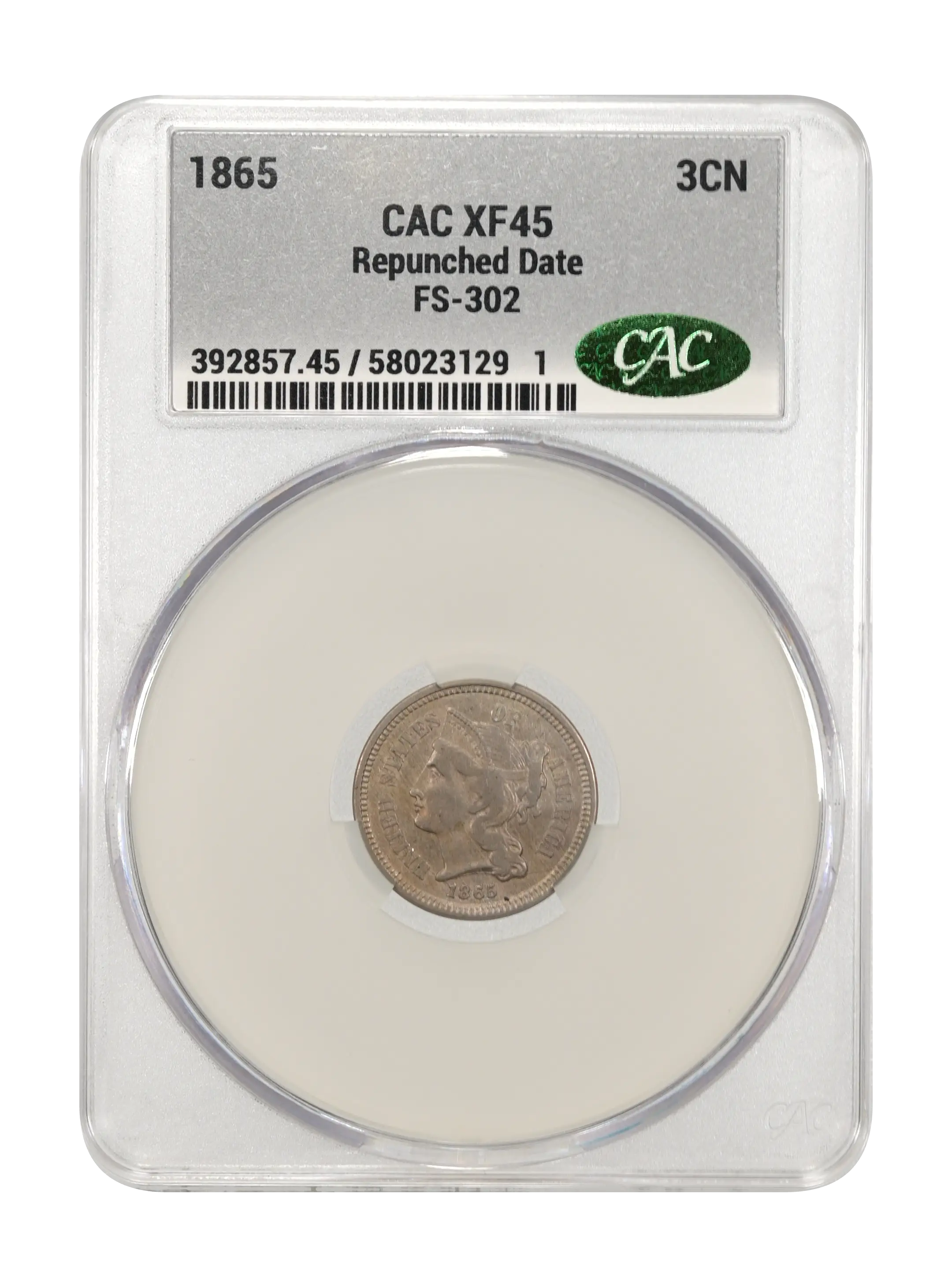 1865 3cN Repunched Date, FS-302 MS thumbnail 3