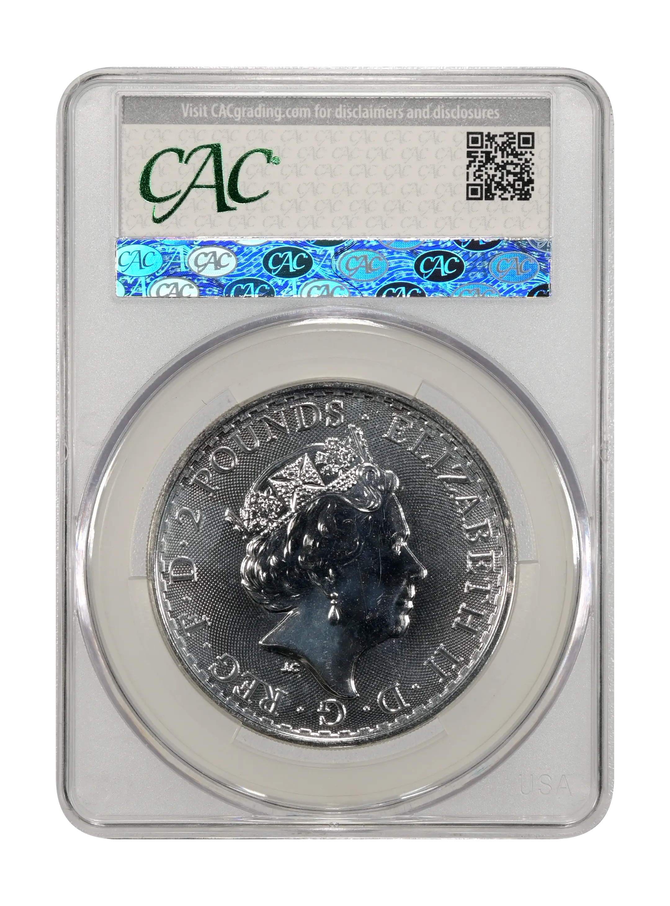 2023 S£2 1 oz Silver, Britannia, Queen Elizabeth II MS thumbnail 8