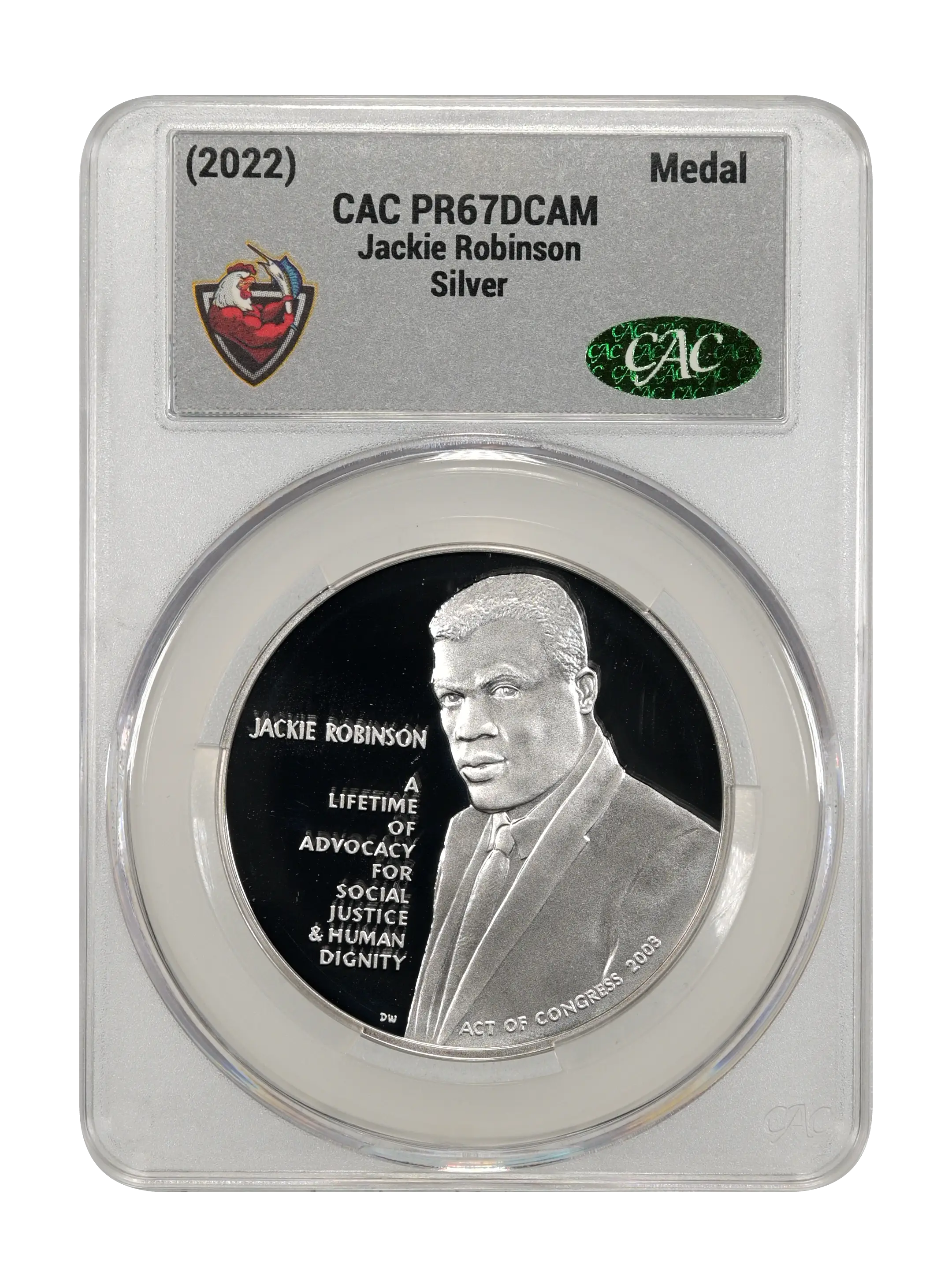 (2022) Medal Silver, Jackie Robinson PR DCAM thumbnail 2