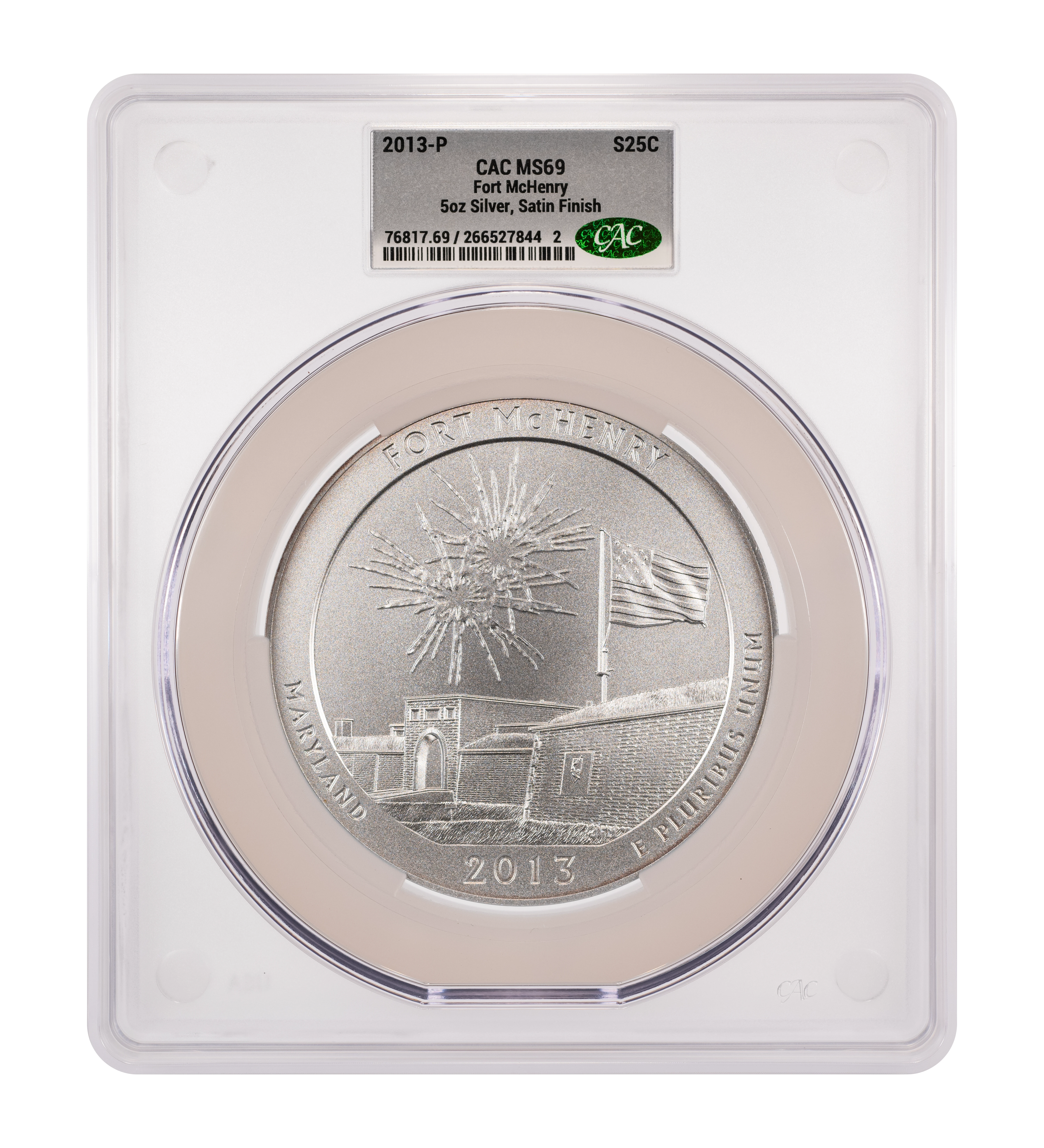 2013-P S25c Fort McHenry , 5oz Silver, Satin Finish SP thumbnail 3
