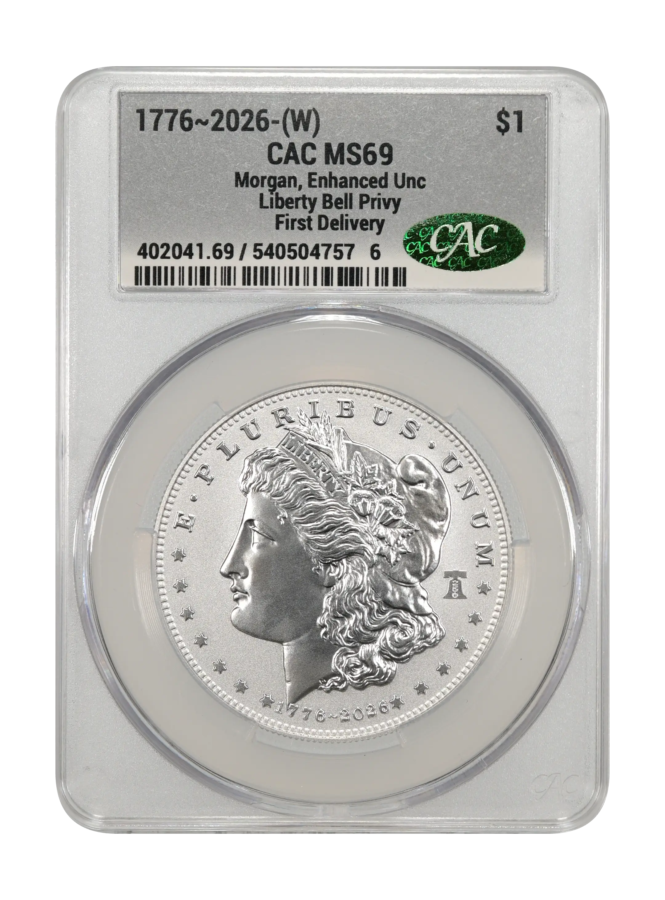 1776~2026-(W) S$1 Morgan, Liberty Bell Privy, Enhanced Uncirculated MS thumbnail 7