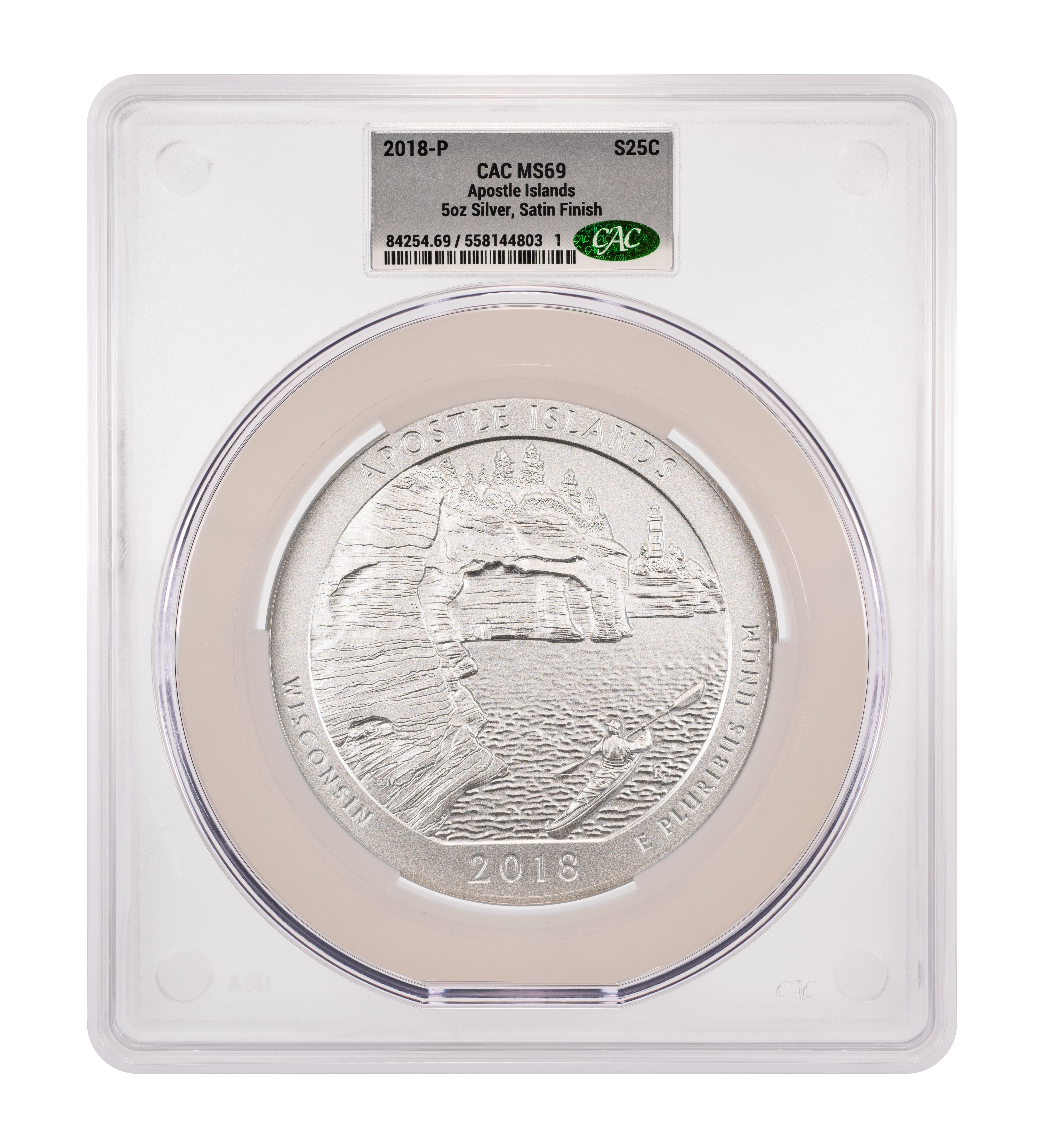 2018-P S25c Apostle Islands, 5oz Silver, Satin Finish SP thumbnail 2