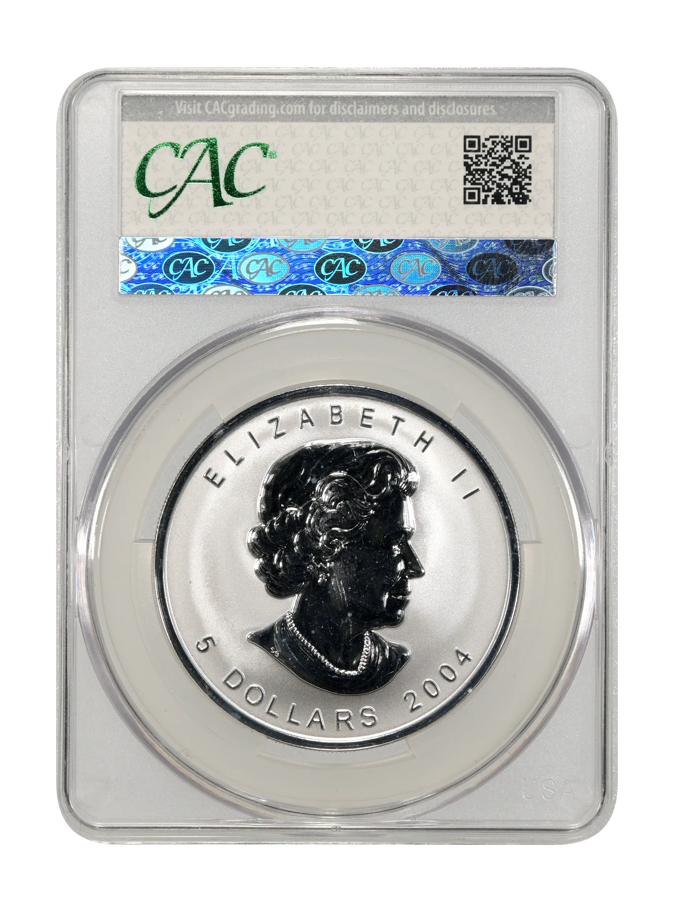 2004 S$5 1oz Silver, Maple Leaf, D-Day Privy SP thumbnail 2