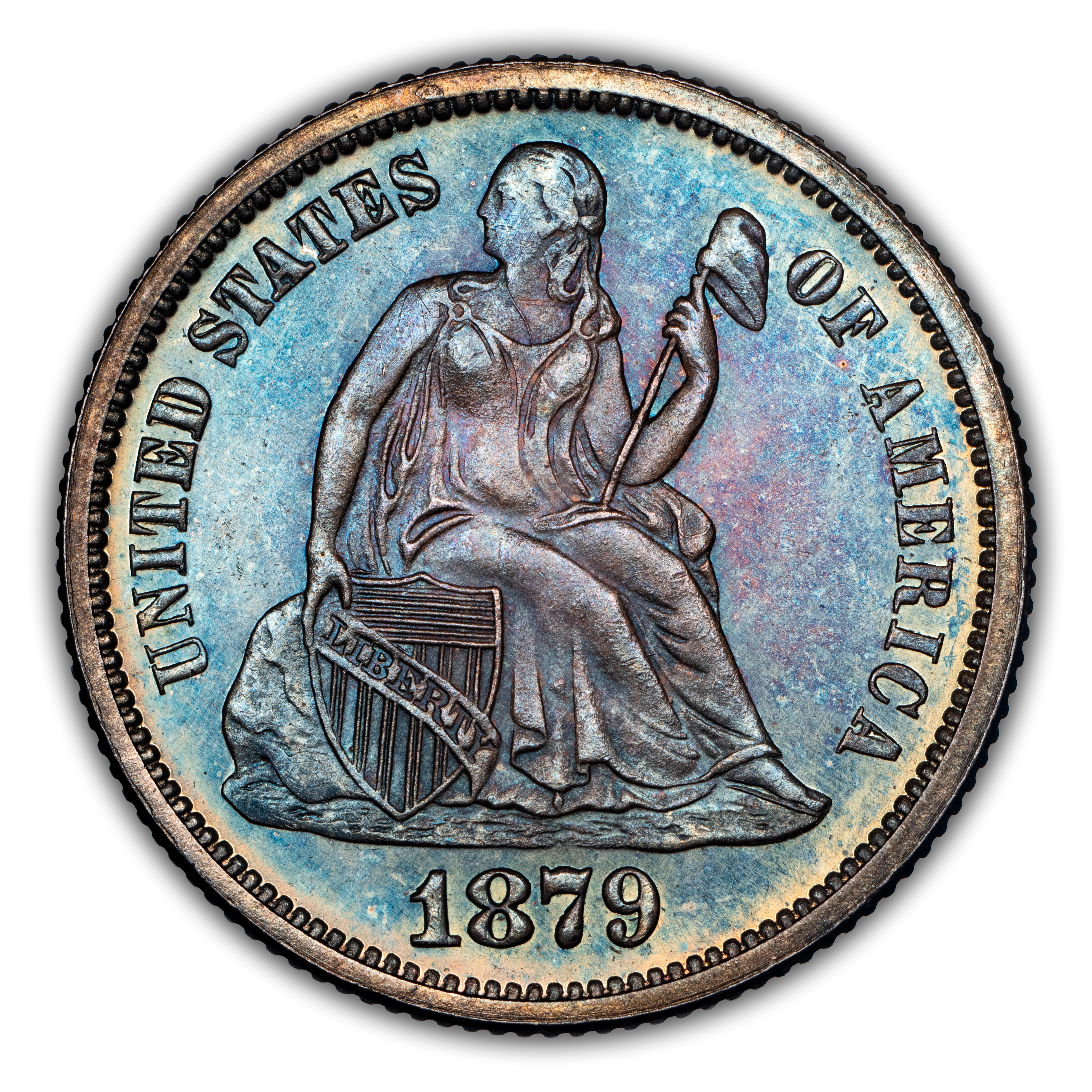 1879 10c Repunched Date, F-105 MS